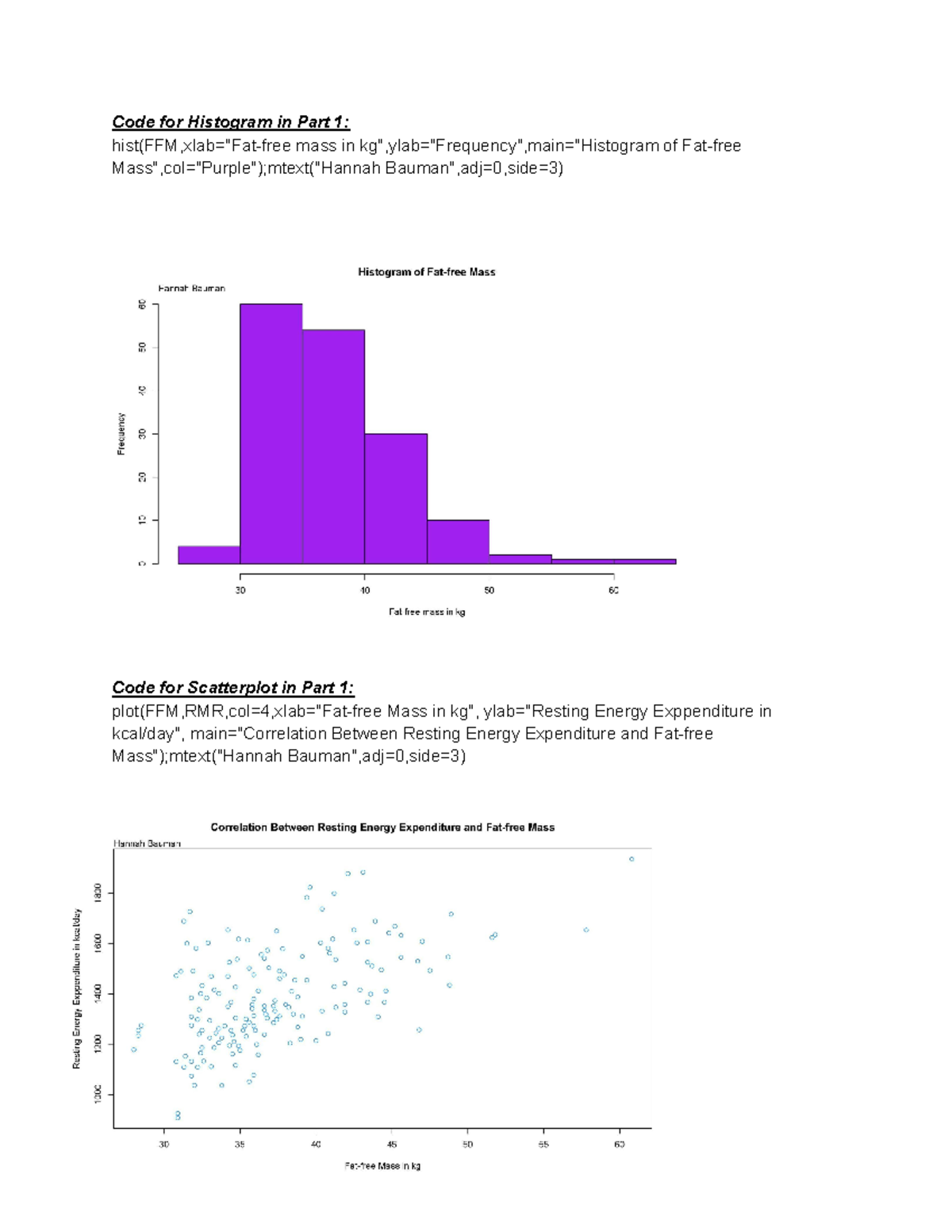 STAT2040 Assignment 1 - Hannah Bauman - Code for Histogram in Part 1 ...
