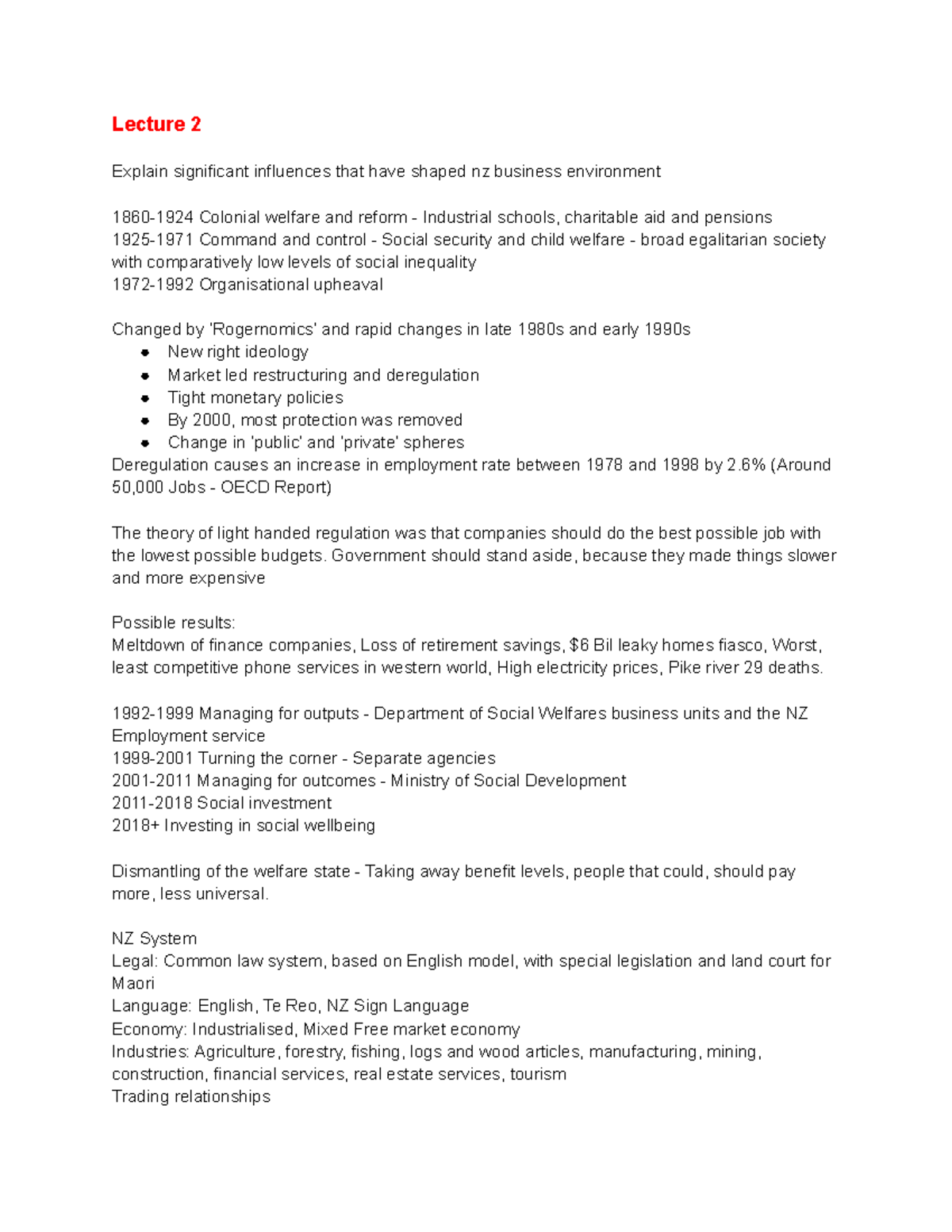 Bus111 1 2 - First half of semester notes, covering every lecture ...