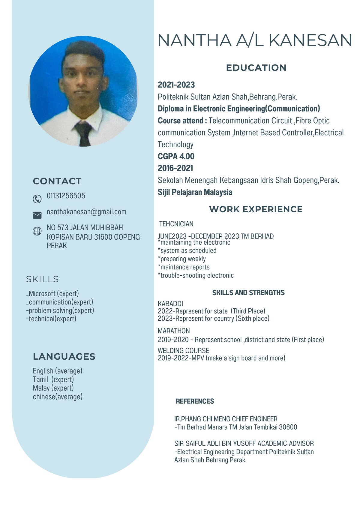 Resume nantha part2 - pls help me - English (average) Tamil (expert ...