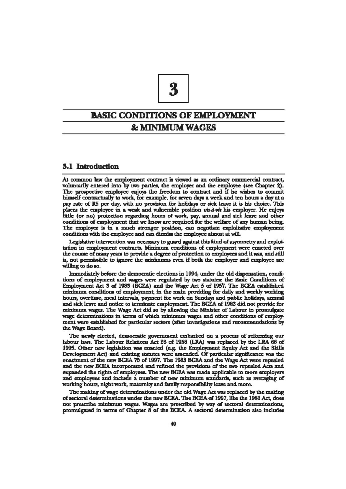 Labour LAW TEST Material - 3 BASIC CONDITIONS OF EMPLOYMENT MINIMUM ...