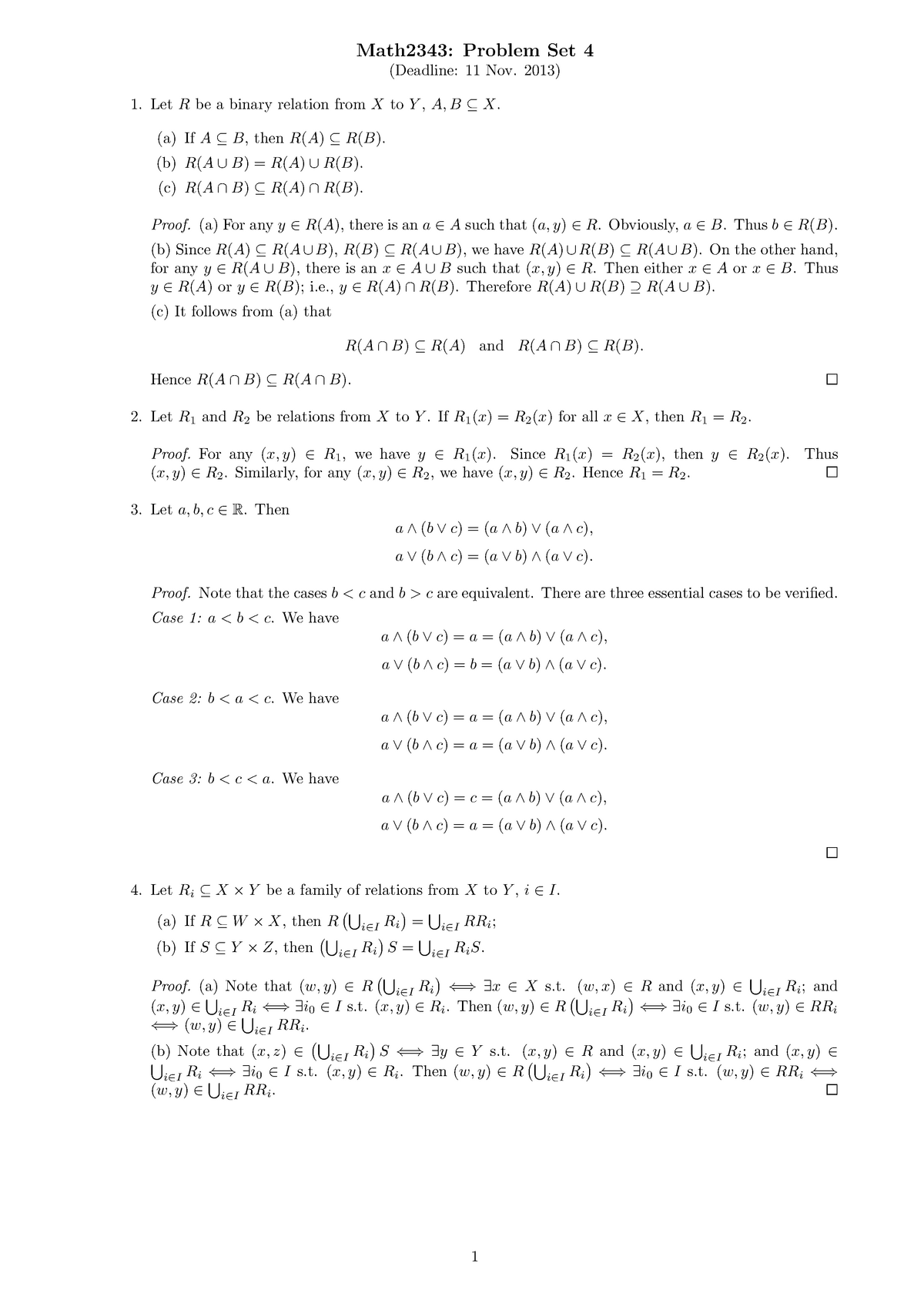 Problem Set4 Relation Math2343 Studocu