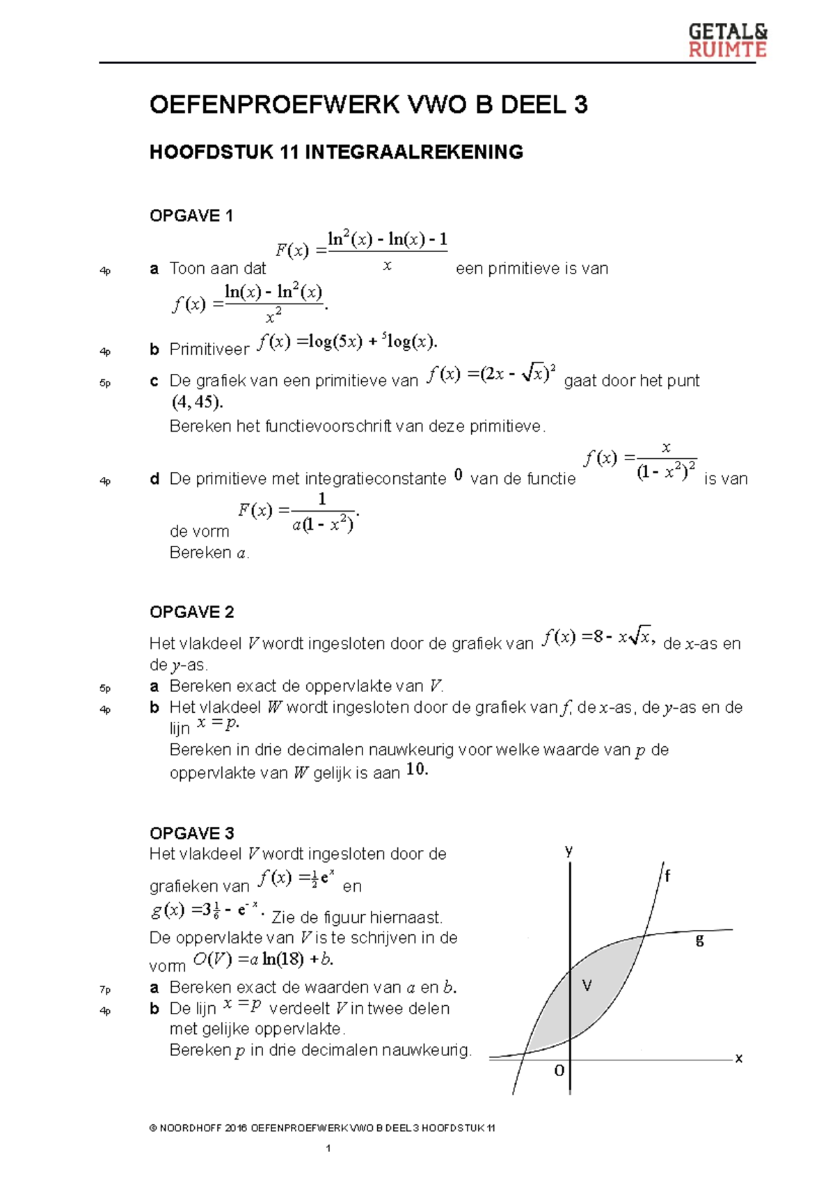 V5B Oefentoets B3H11 Integralen ED11 - OEFENPROEFWERK VWO B DEEL 3 ...