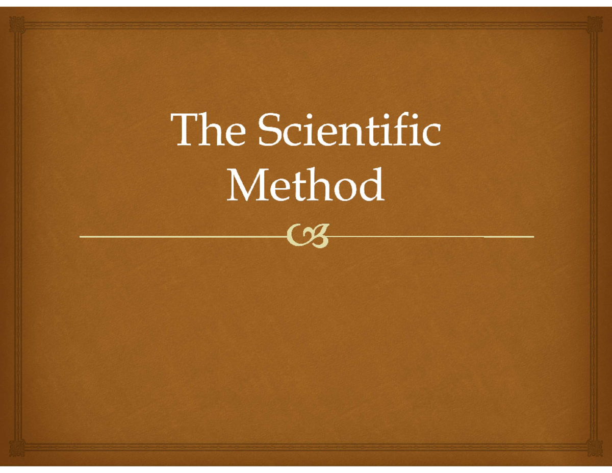 Marine biology scientific method - The scientific method is a process ...