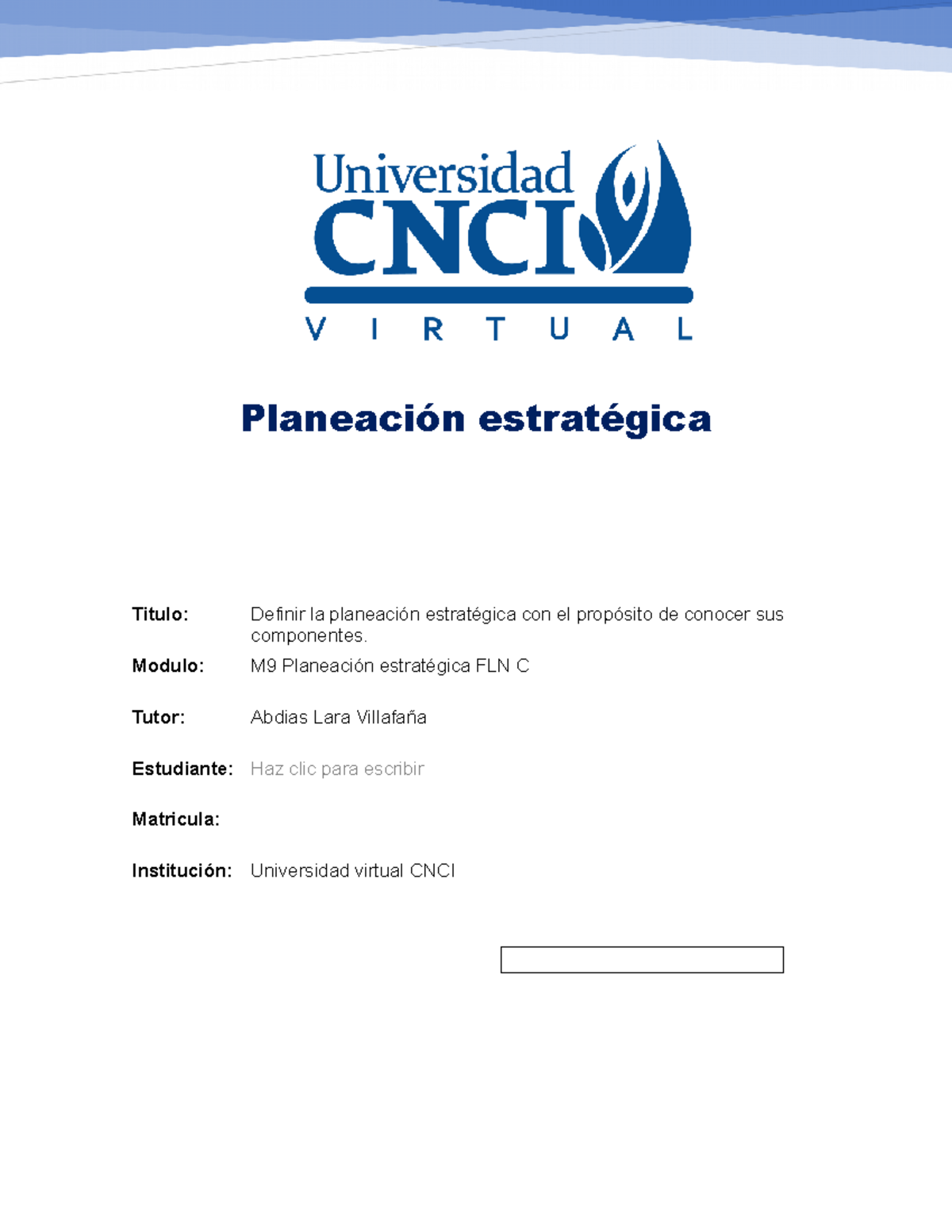 Actividad 1 Planeación Estratégica - Planeación Estratégica Titulo ...