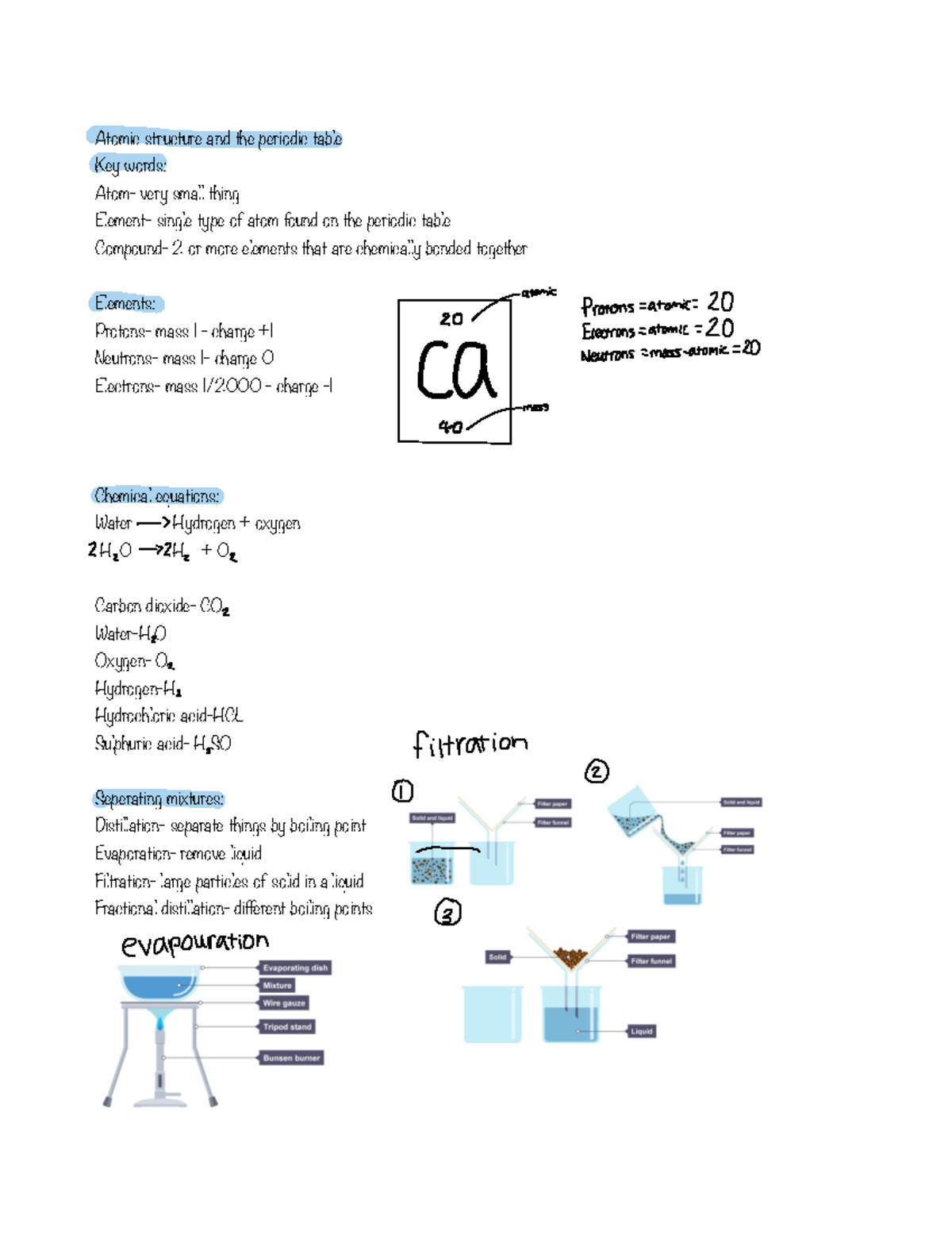 GCSE AQA Chemistry Unit 1- Atomic Structure And The Periodic Table ...