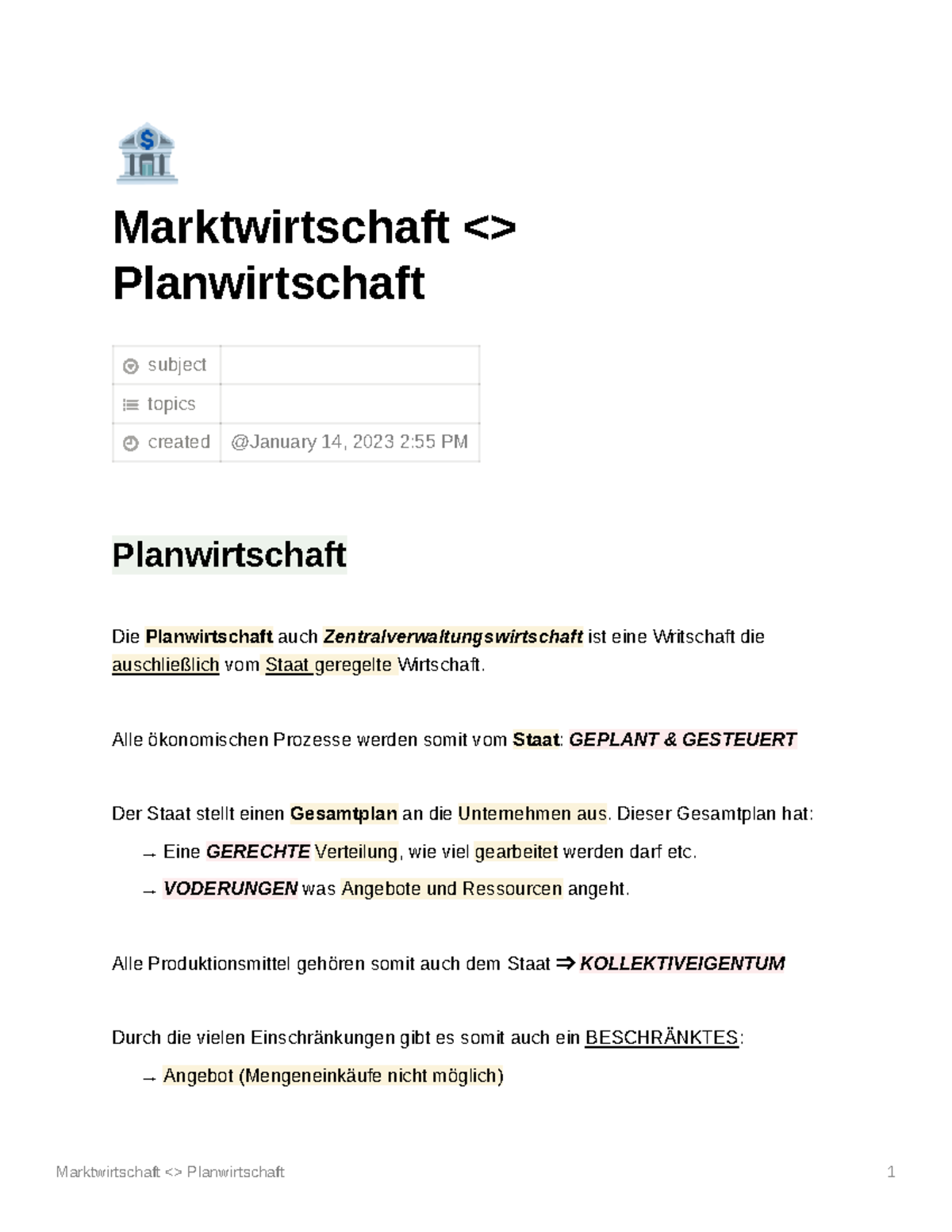 Marktwirtschaft Planwirtschaft - Marktwirtschaft Planwirtschaft 1 Ö ...