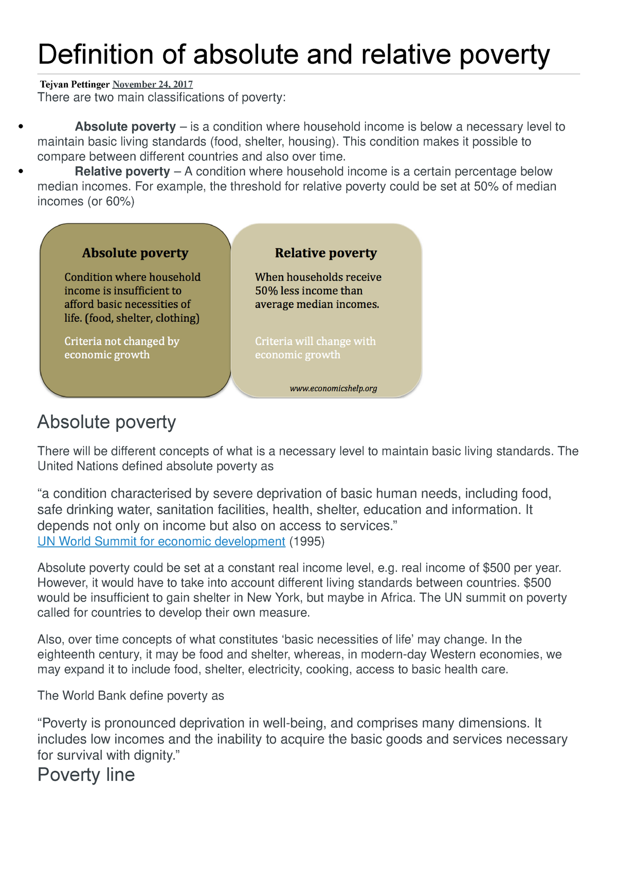 Absolute And Relative Poverty Definition Of Absolute And Relative 