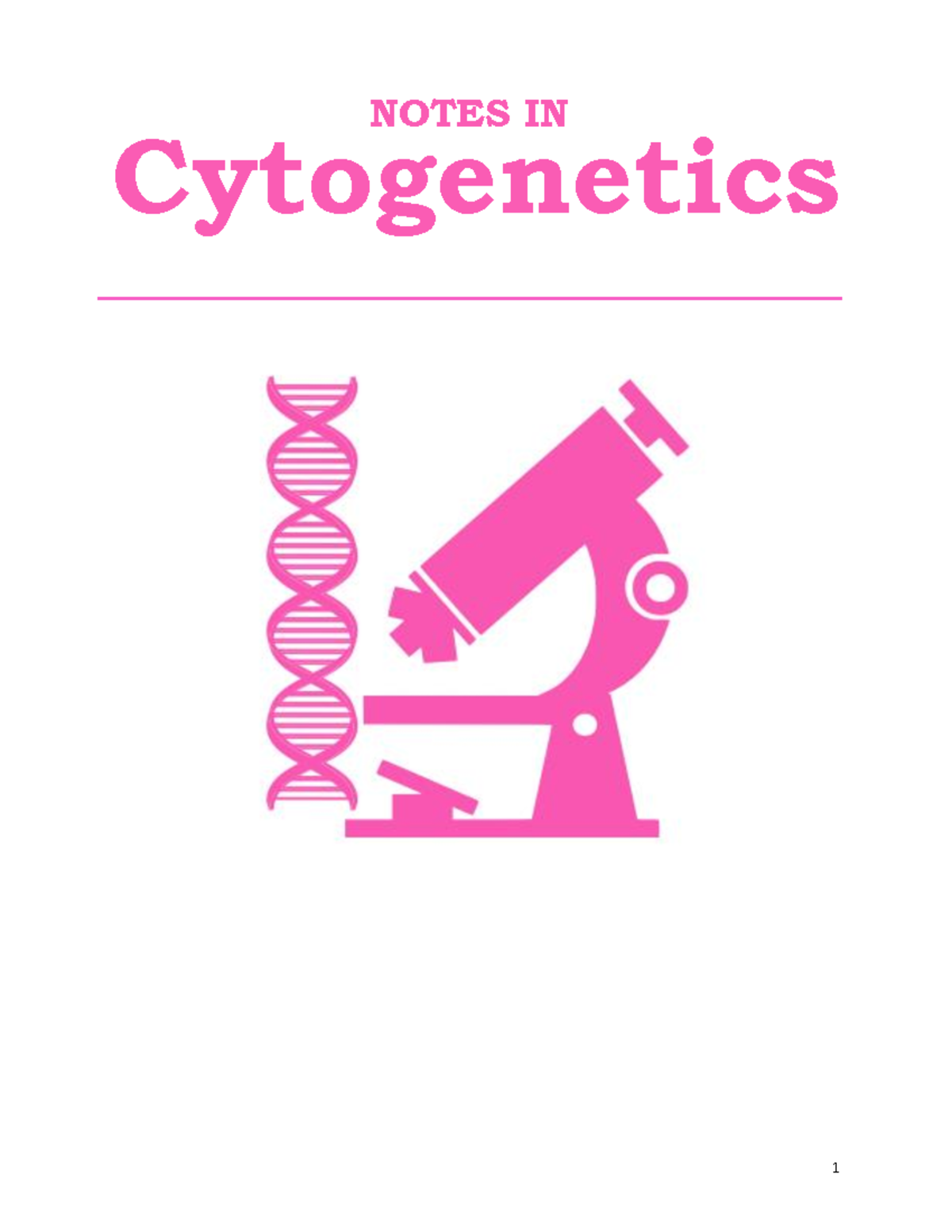 Prelims: Clinical Cytogenetics - Cytogenetics NOTES IN Table Of CONTENT ...