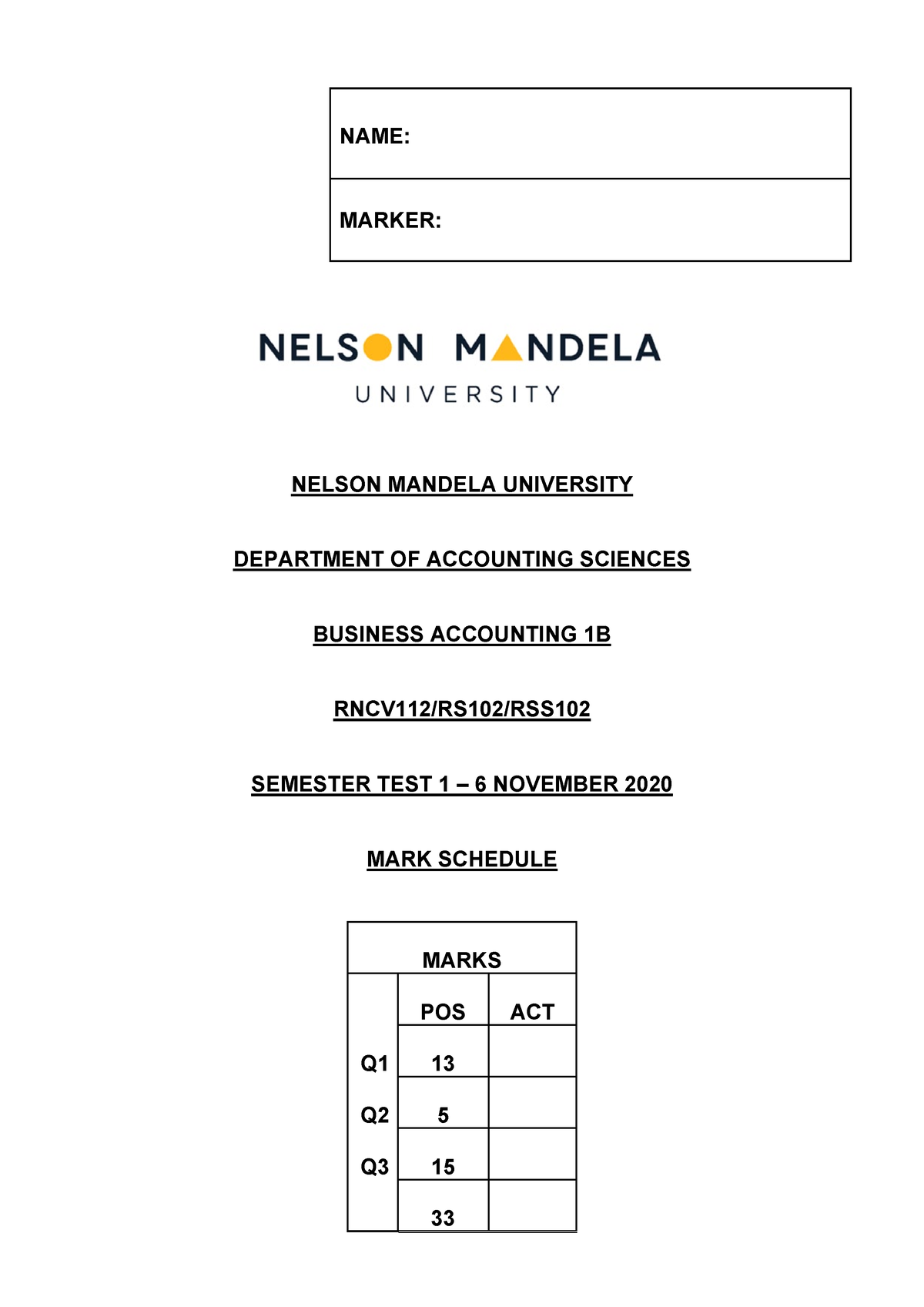 Nelson Mandela University Academic Calendar 2025 - Terza Georgine