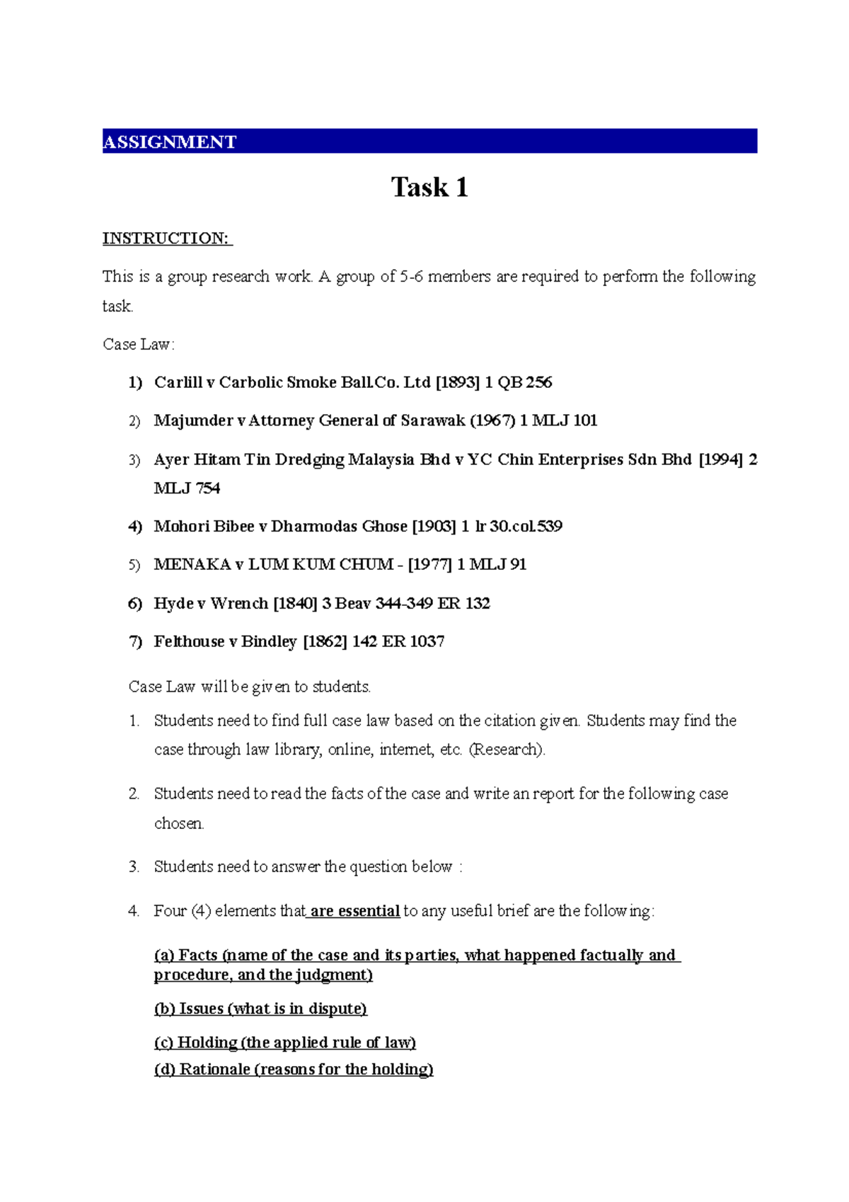 Assignment BB103Group case study Carlill v Carbolic Smoke Ball.Co