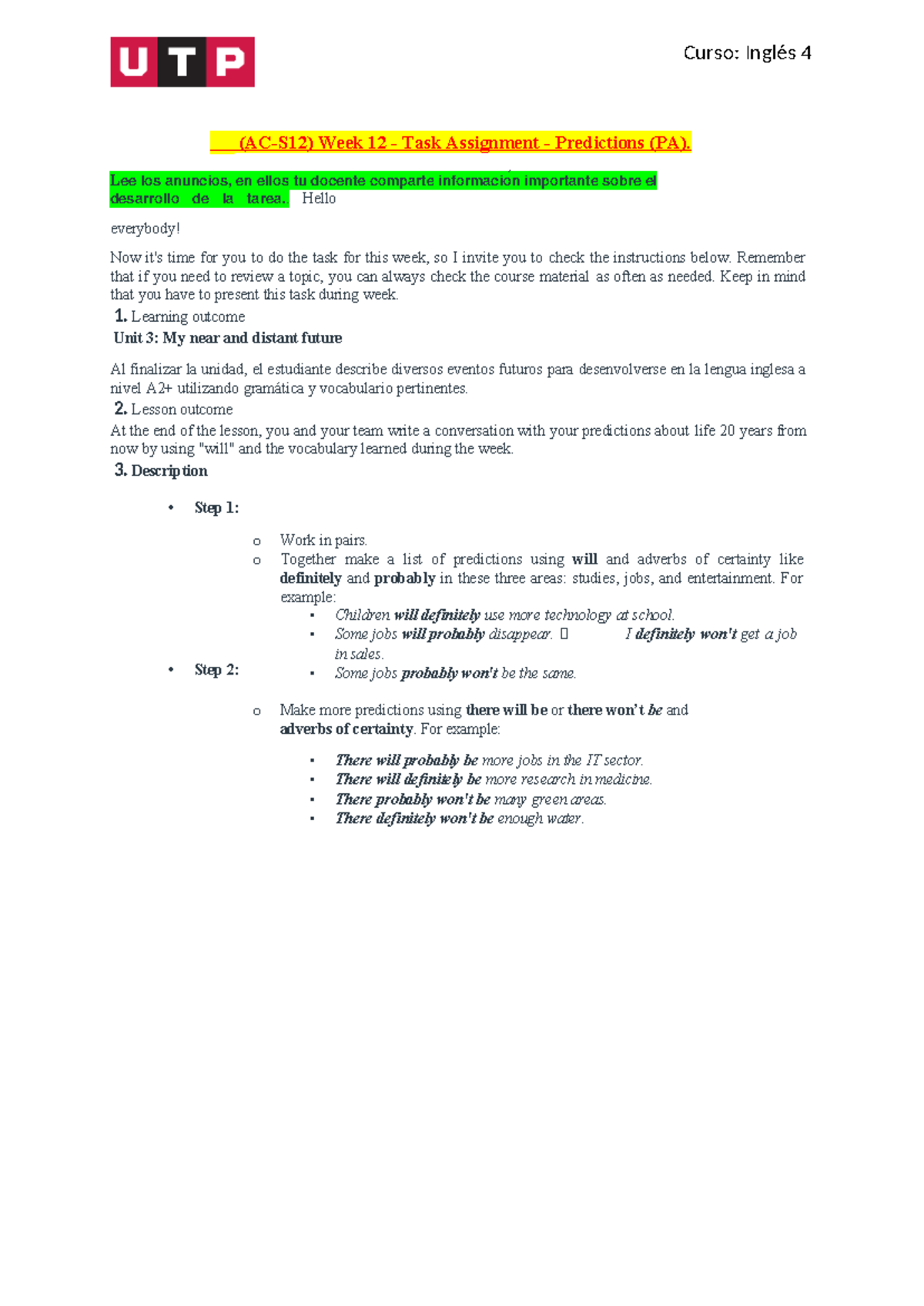 🔴 (AC-S12) Week 12 - Task Assignment - Predictions (PA) - L𝗲𝗲 𝗹𝗼𝘀 ...