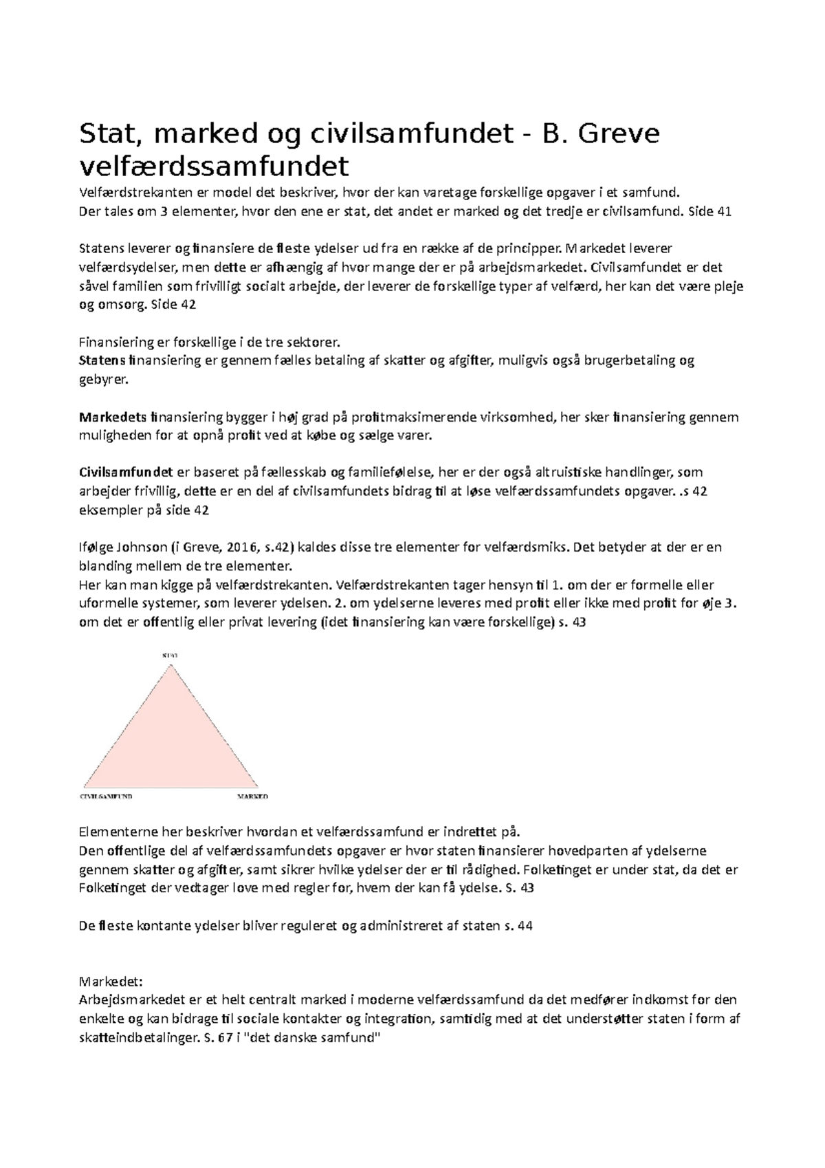 Stat, Marked Og Civilsamfundet - B. Greve Velfærdssamfundet - Stat ...