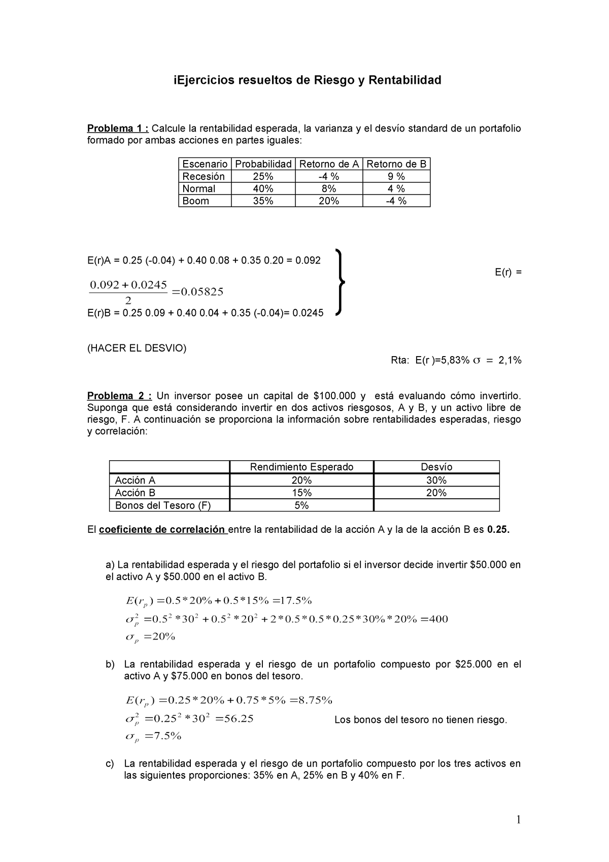 284521182 Ejercicios Resueltos De Rentabilidad Y Riesgo - IEjercicios ...