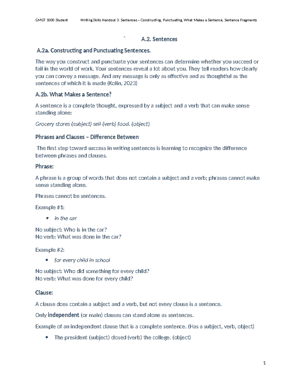 3 Writing Skills Review Sentences-Constructing, punctuating, what makes ...
