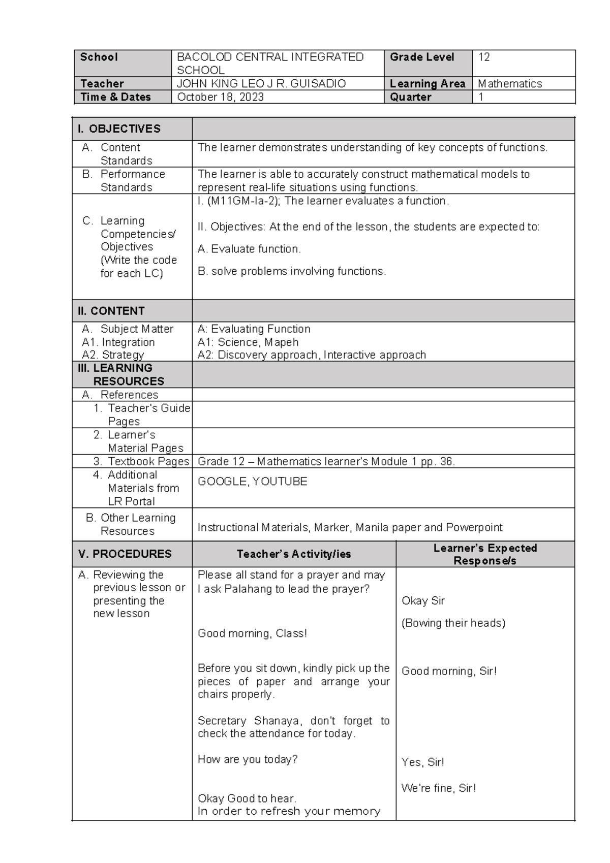 General Mathematics LP (October 18, 2023) - School BACOLOD CENTRAL ...