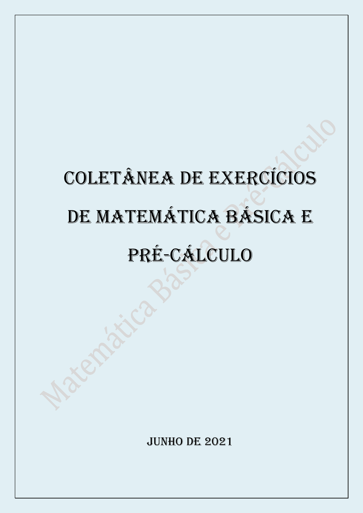 Coletanea Exercicios Matematica Basica - Colet‚nea De ExercÌcios DE ...