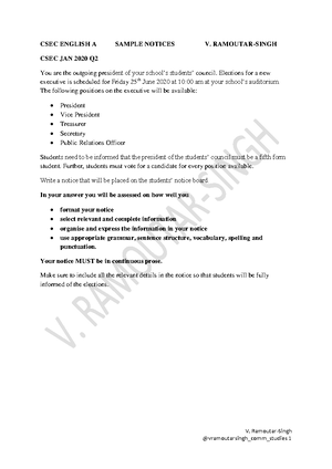 Jan 2020 P1 - English B - English Literature - CSEC ENGLISH B PAPER 1 ...