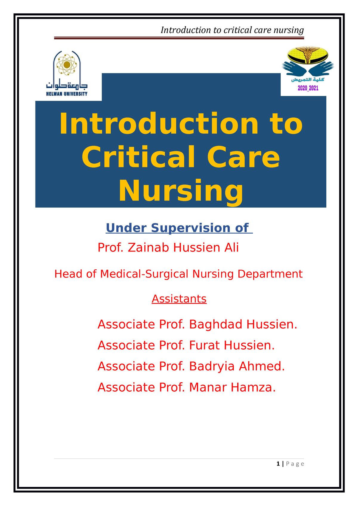 introduction to critical care nursing