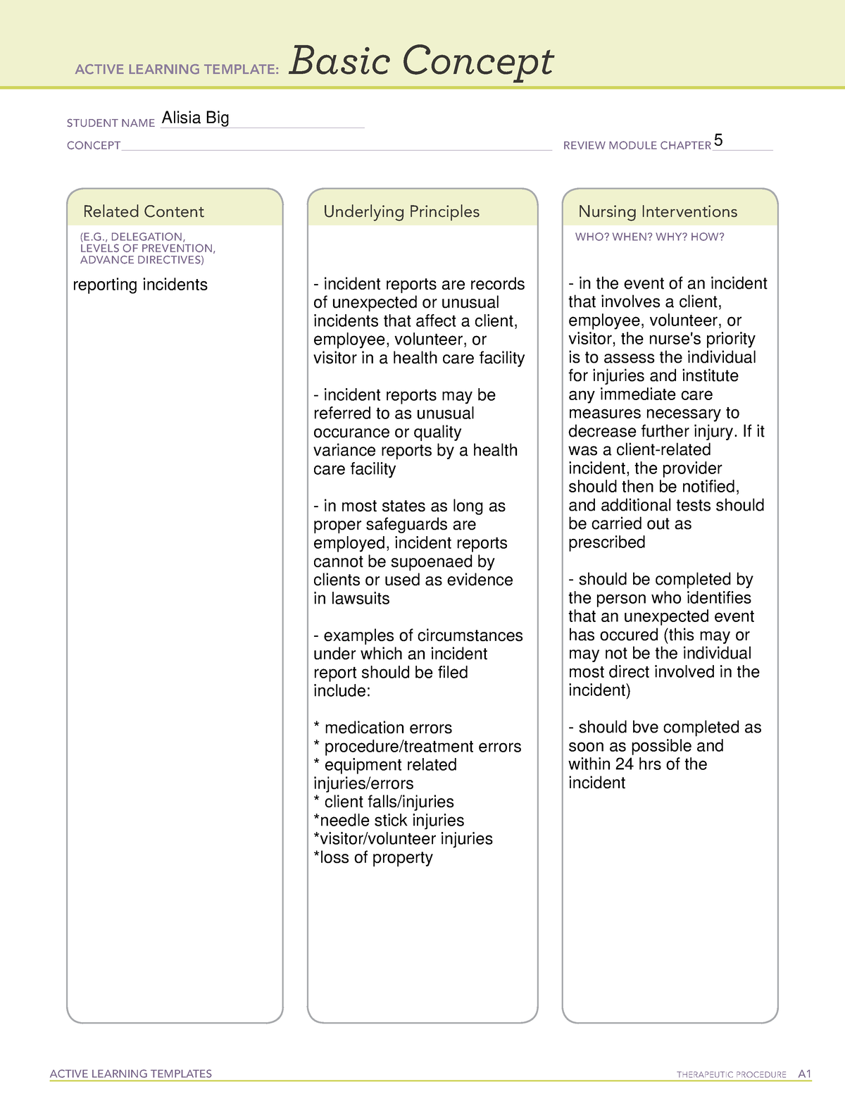 Leadership ATI Active Learning Template ACTIVE LEARNING TEMPLATES