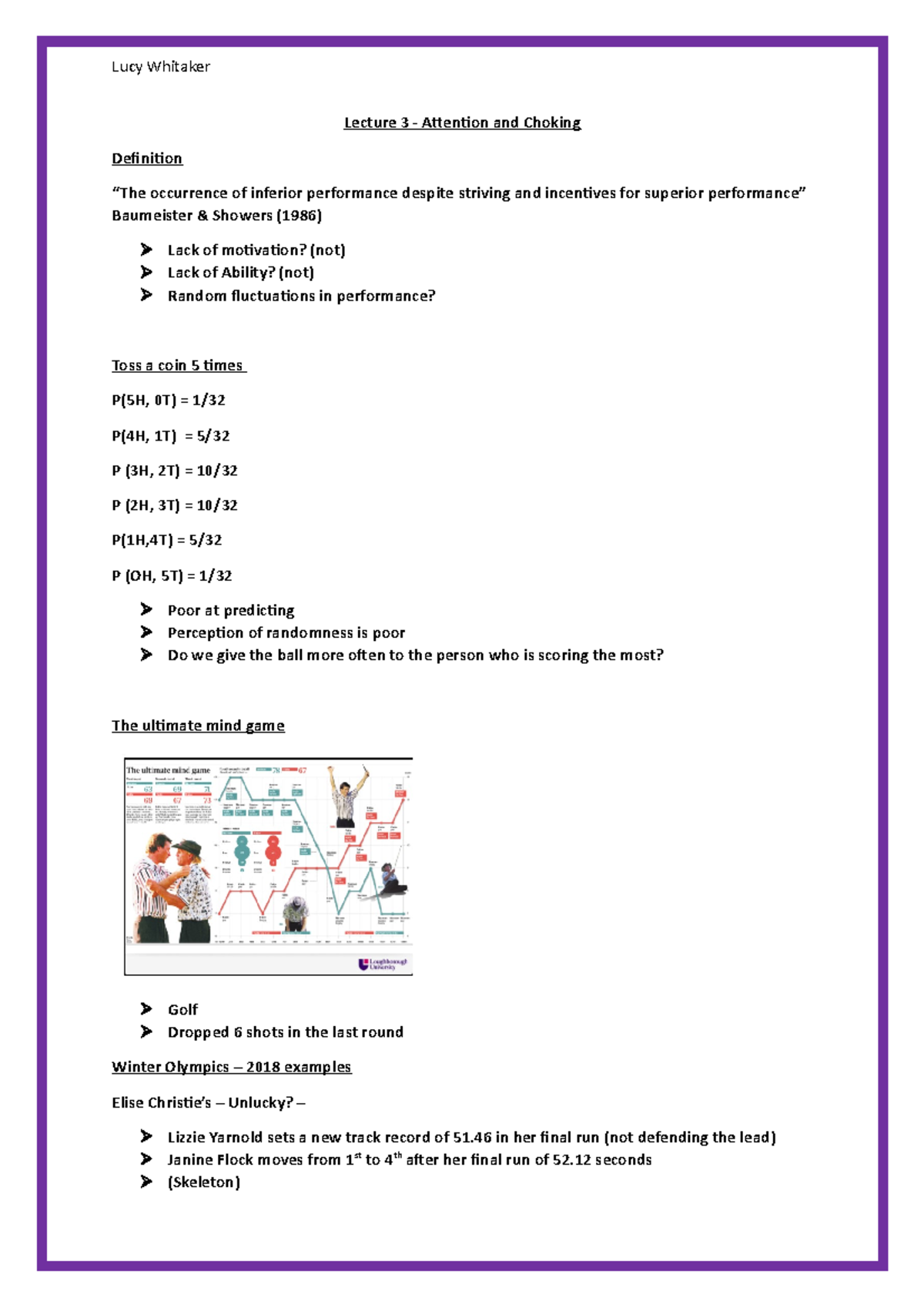 Attention and Choking Lecture notes 3 Lecture 3 Attention and