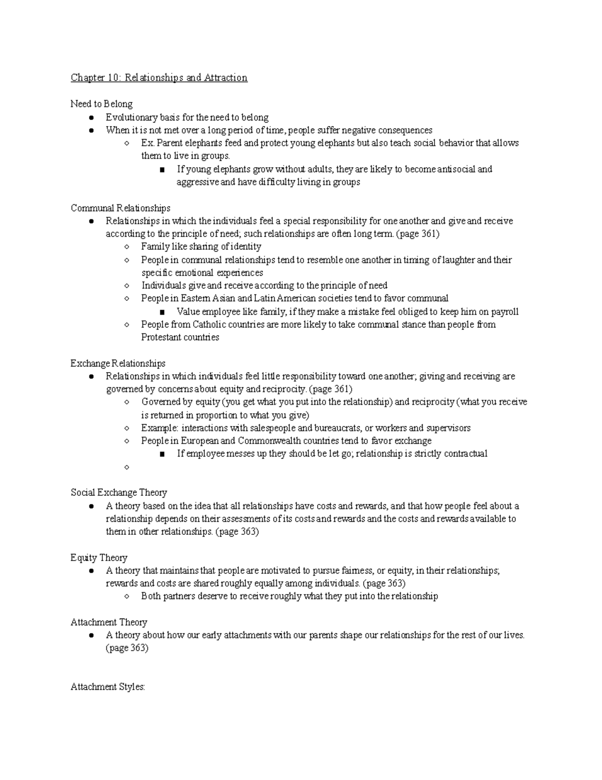 Exam 4 Psych 360 Pt 1 - Chapter 10: Relationships And Attraction Need ...