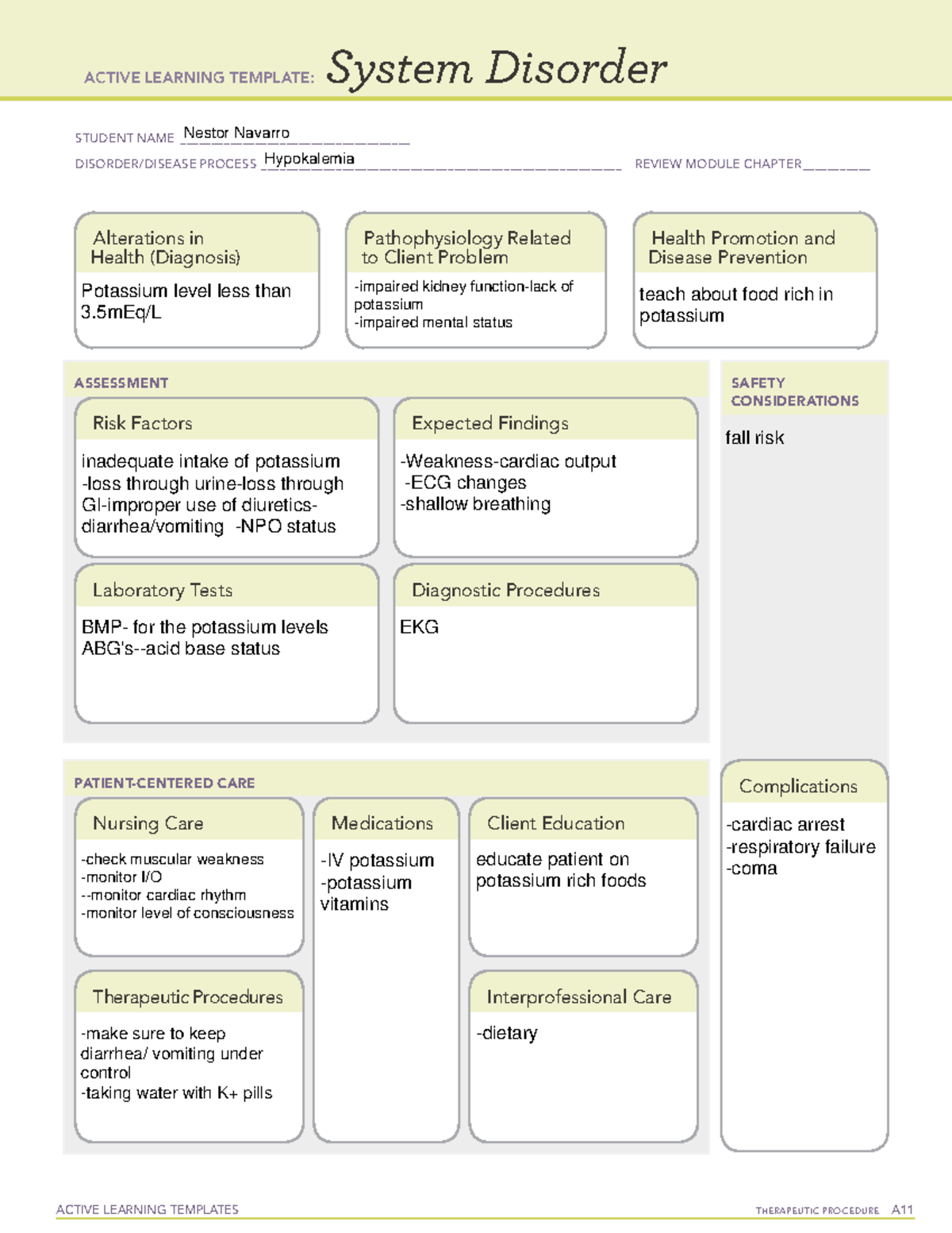 Active Learning Template sys Dis Hypokalemia - ACTIVE LEARNING ...