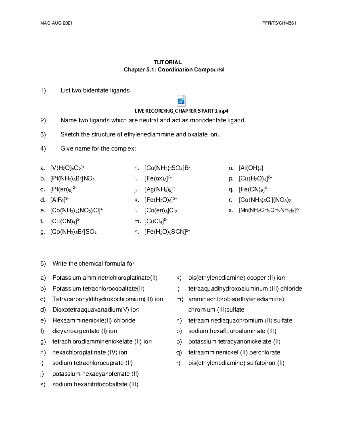 Tutorial 5 - Goodluck ! Lets tsudy smart not the study smart ! - MAC ...