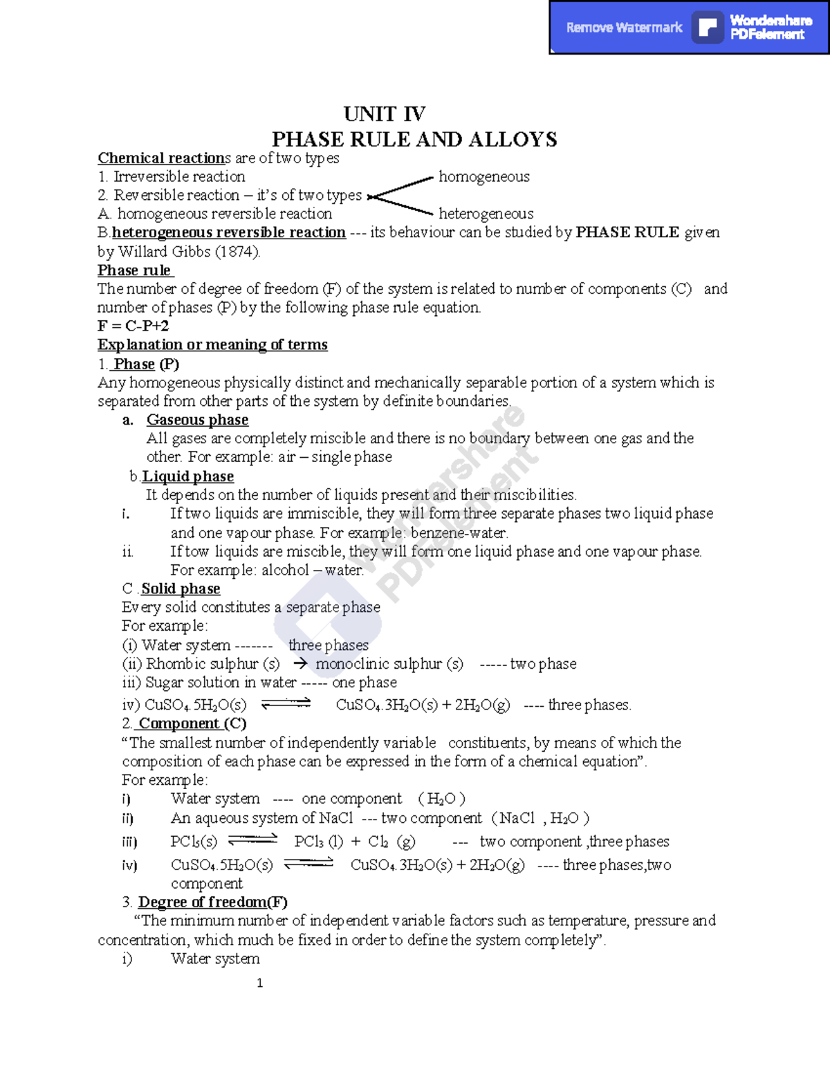 Unit 4 - CY6151 Engineering Chemistry I Lecture Notes (Regulation 2013 ...