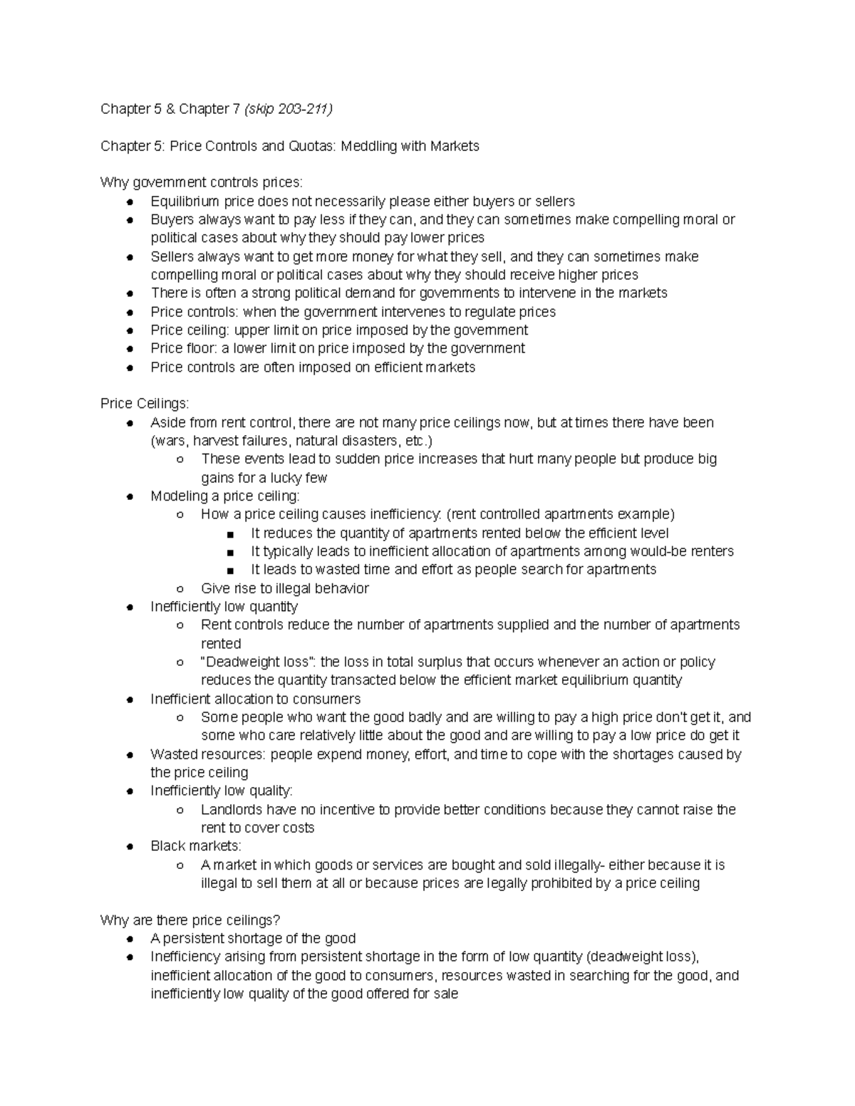 Econ Ch. 5 and Ch. 7 Notes - Chapter 5 & Chapter 7 (skip 203-211 ...