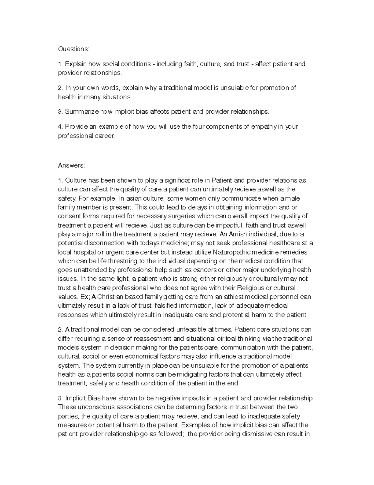 ATI IHI PFC 101 Questions - Questions: Explain how social conditions ...