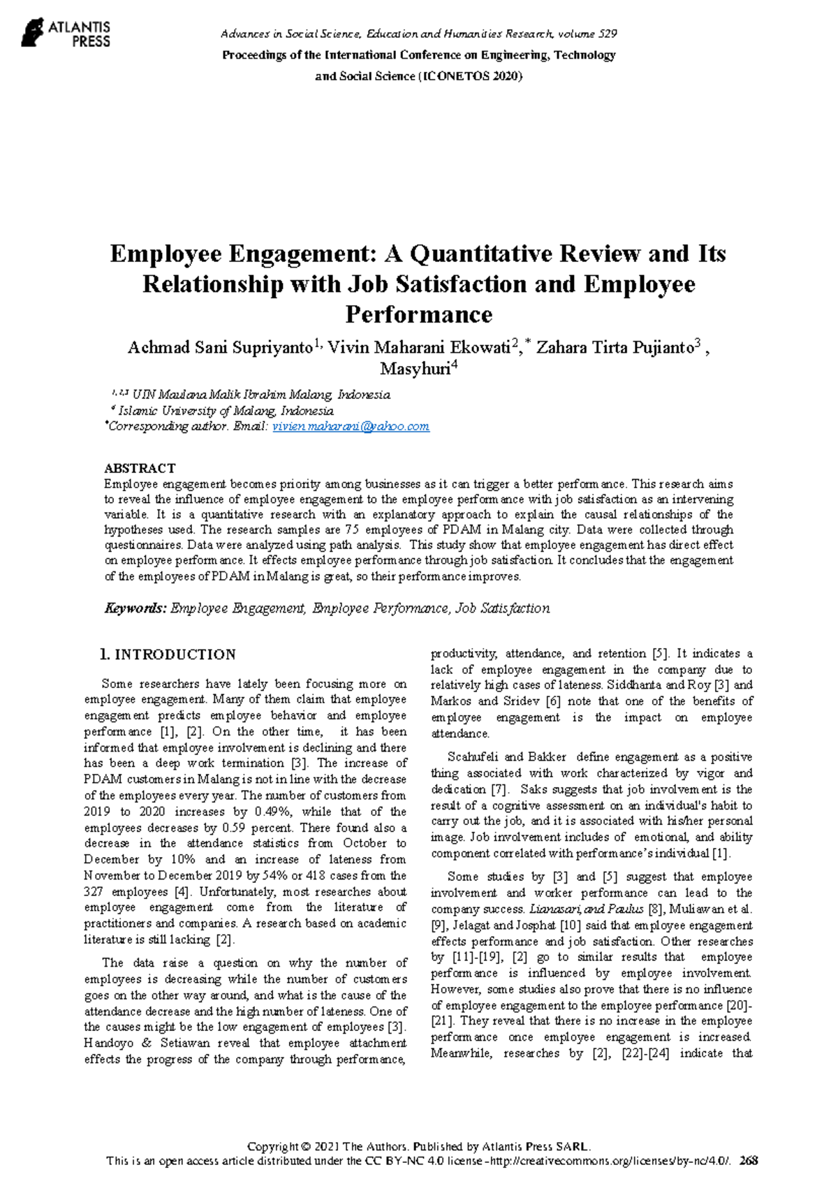 125955753 - Pdf - Employee Engagement: A Quantitative Review And Its ...