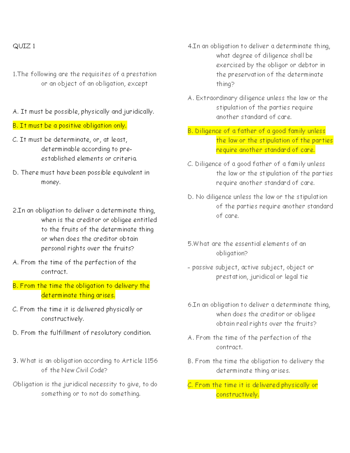 Midterms Reviewer For Oblicon - QUIZ 1 1 Following Are The Requisites ...