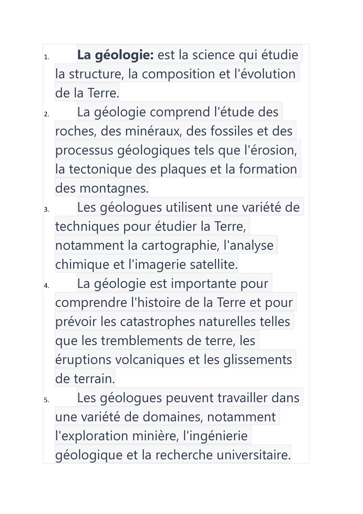 dissertation geologie 1ere