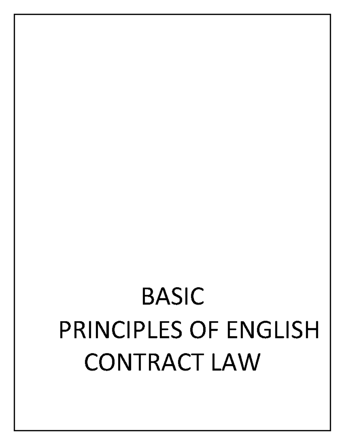 A4ID English Contract Law At A Glance - BASIC PRINCIPLES OF ENGLISH ...