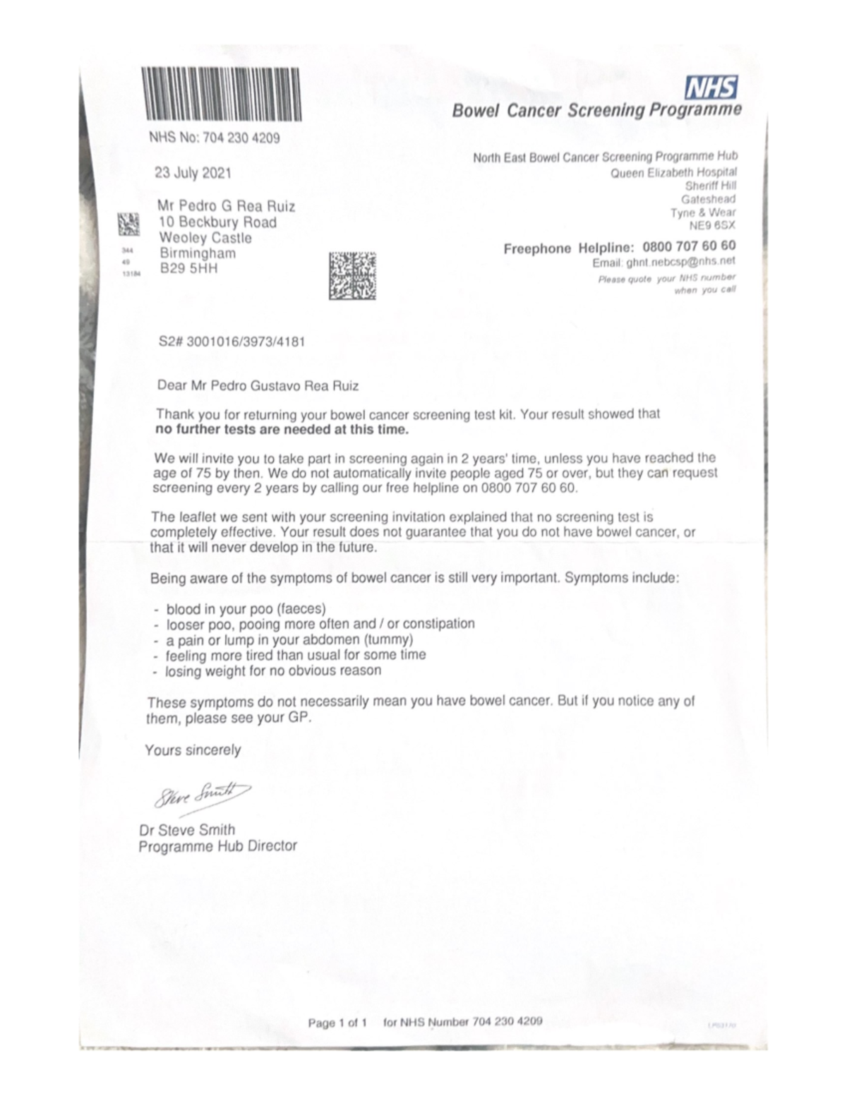 NHS No 704 230 4209 - Studocu
