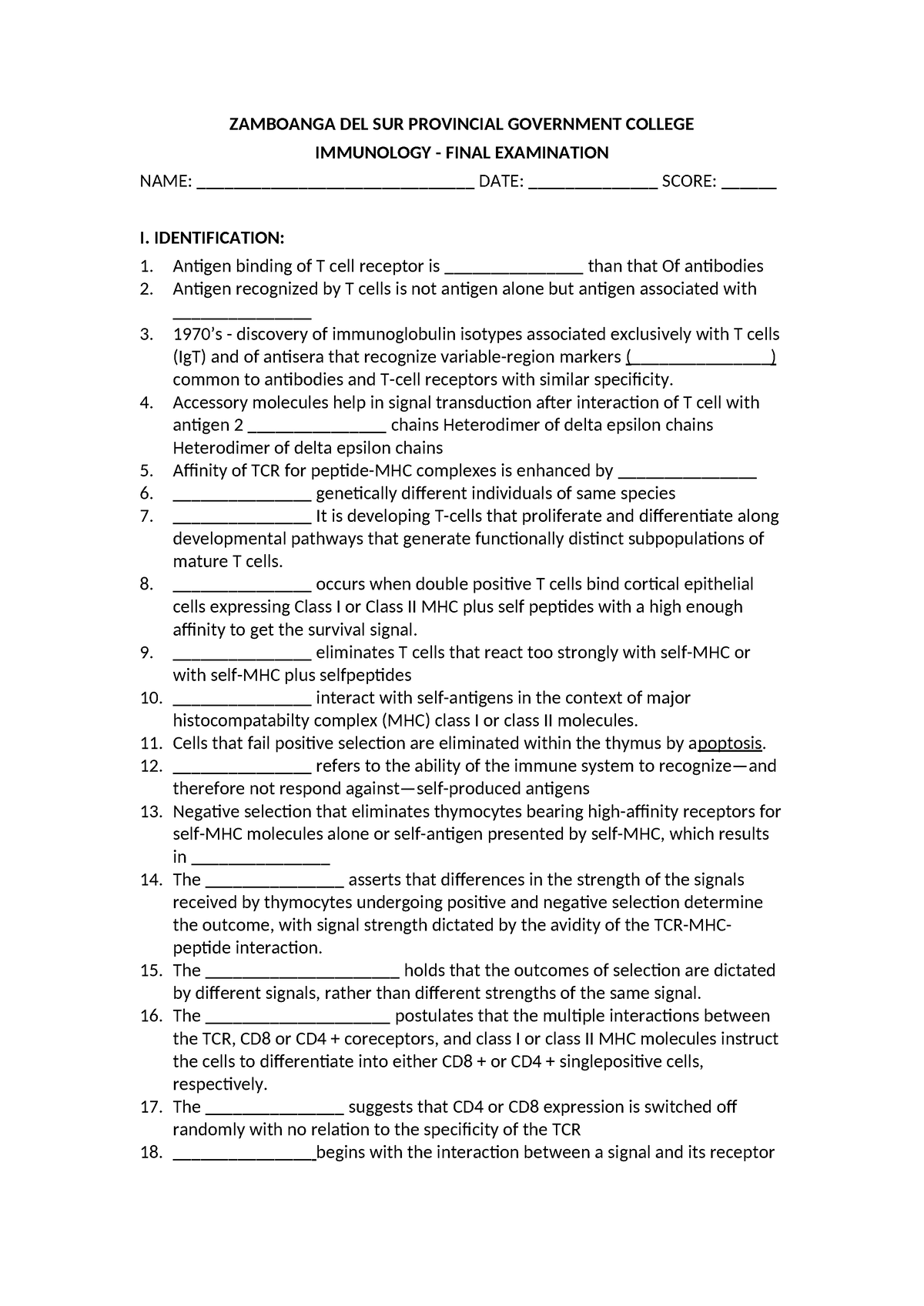 Final Examination B - CAAN BE USE TO REVIEW FOR EXAM - ZAMBOANGA DEL ...