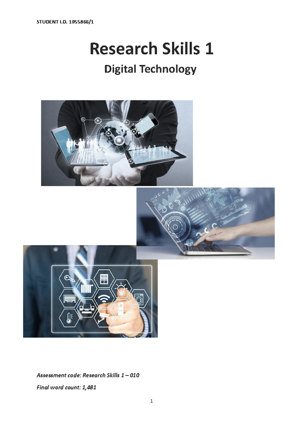 Assigment - Research Skills 1 Digital Technology Assessment code ...
