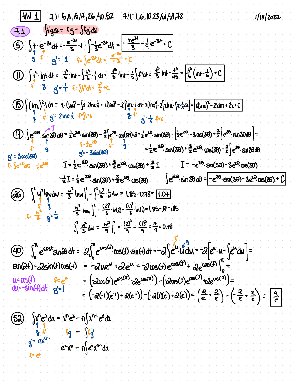 Math 1B HW - Math 1B HW For Full Semester. Spring 2022 With Professor ...