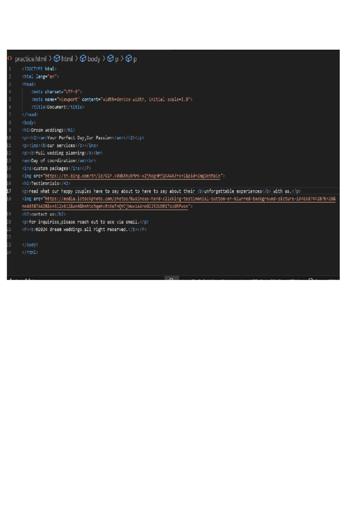 Ca - code of html - practice html body p p 1 2 3 4 5 6 7 8 9 10 Perfect ...