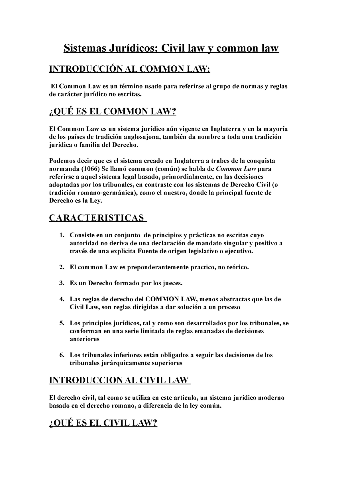 Civil Law Y Common Law Sistemas Jurídicos Civil Law Y Common Law IntroducciÓn Al Common Law 1264