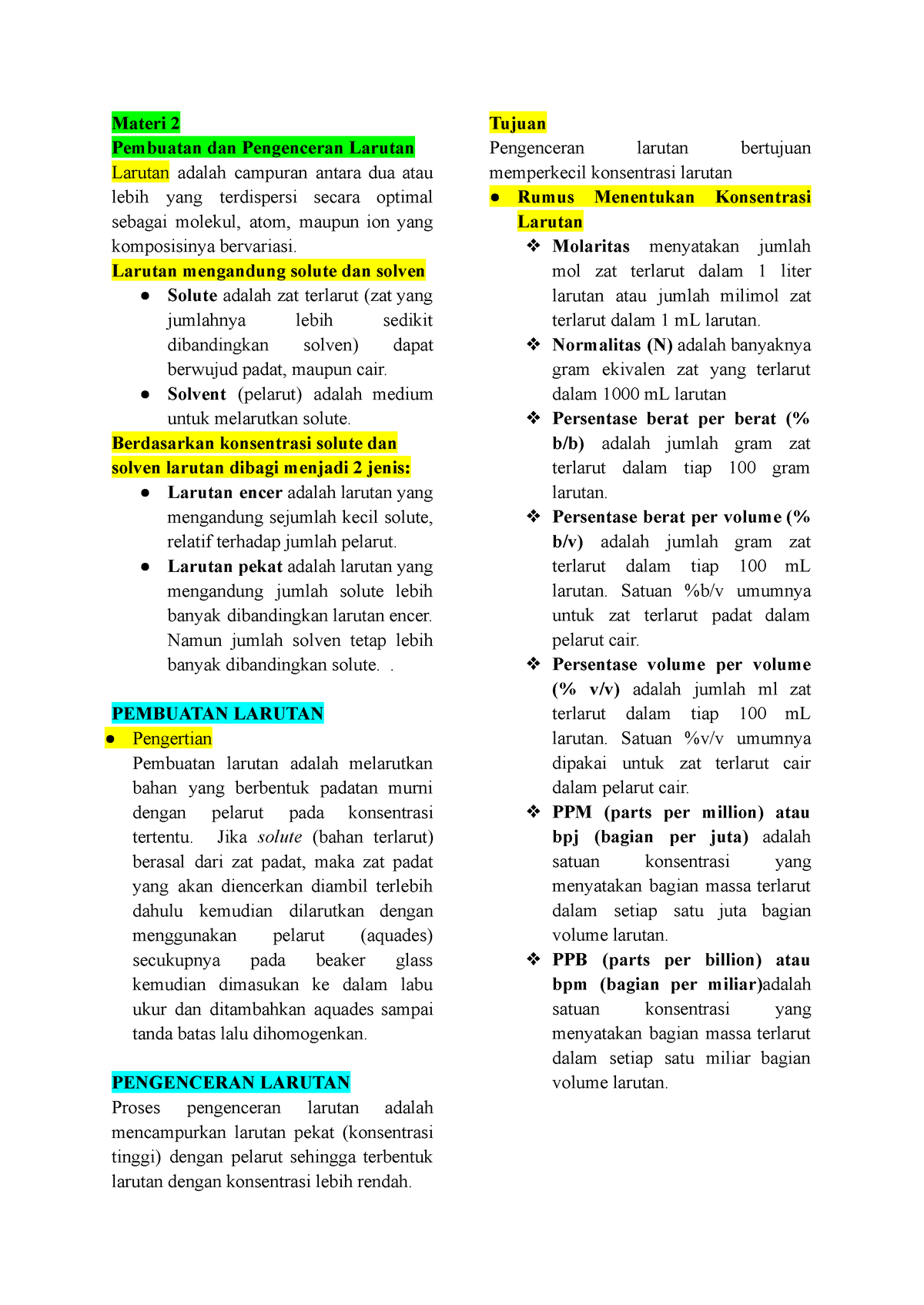 Materi 2 (CLan) - Okkkkk - Materi 2 Pembuatan Dan Pengenceran Larutan ...