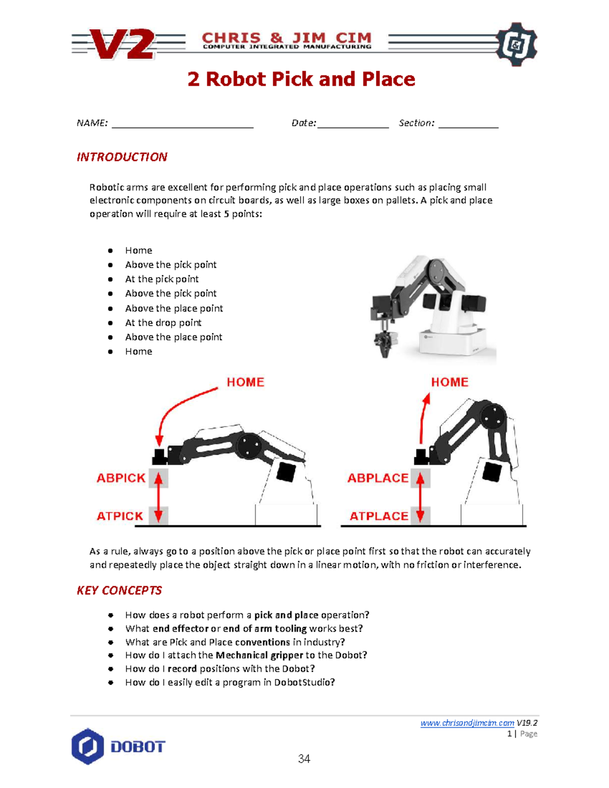 2 Robot Pick and Place - Summary Mechanical engineering ...