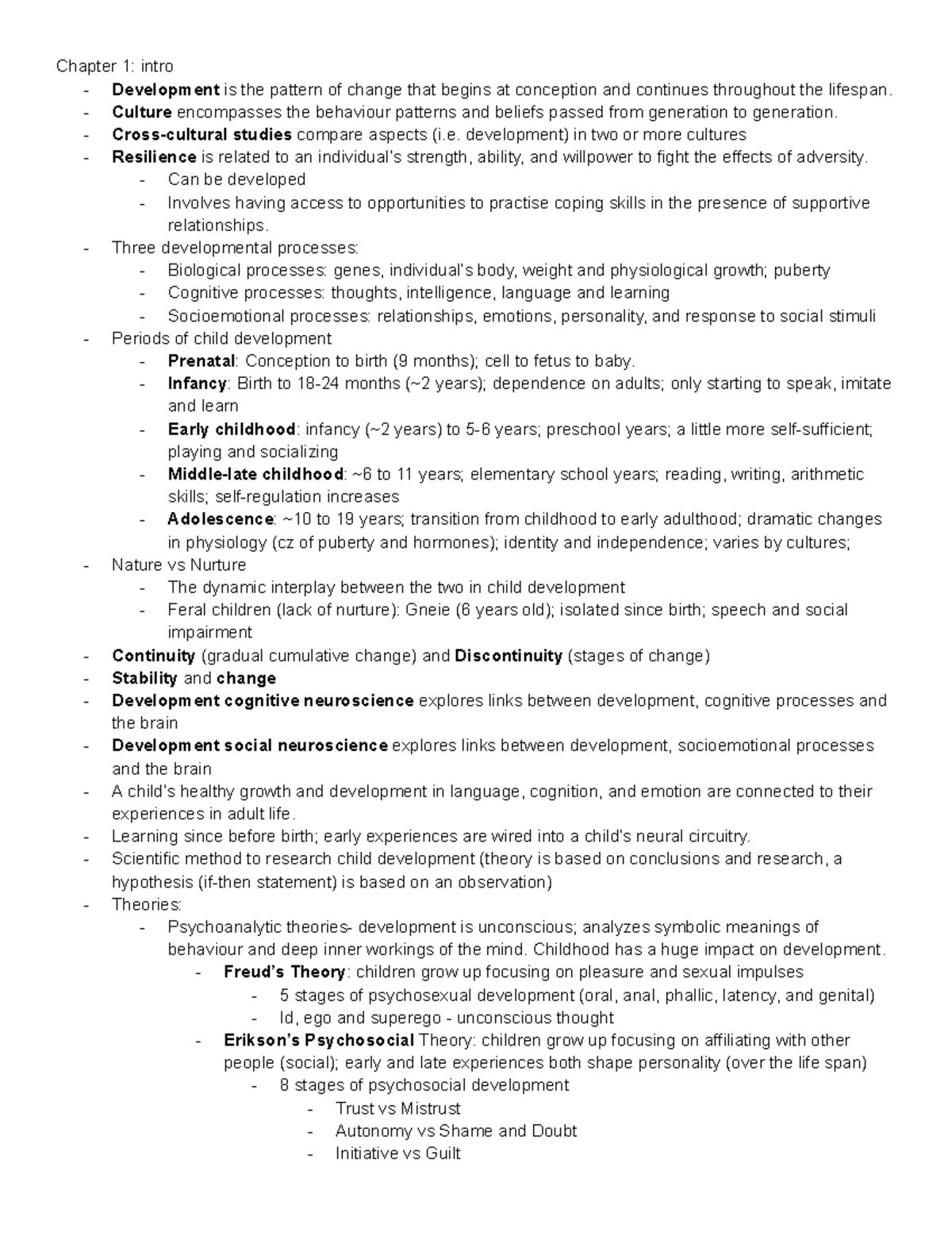 Psych 2AA3 - some notes from the lectures - Chapter 1: intro ...