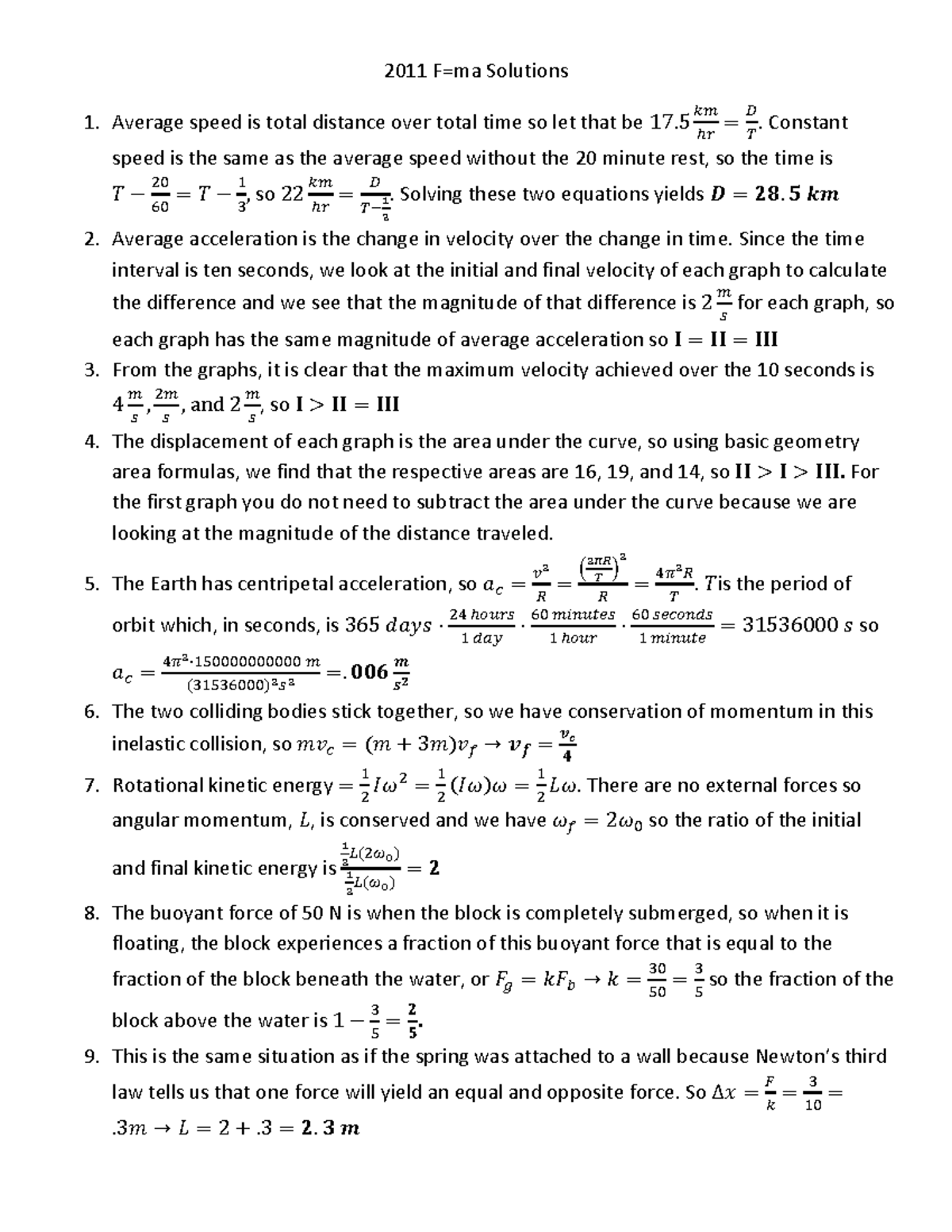 2011-f-ma-solutions-worksheets-for-practices-and-homework-and-exams