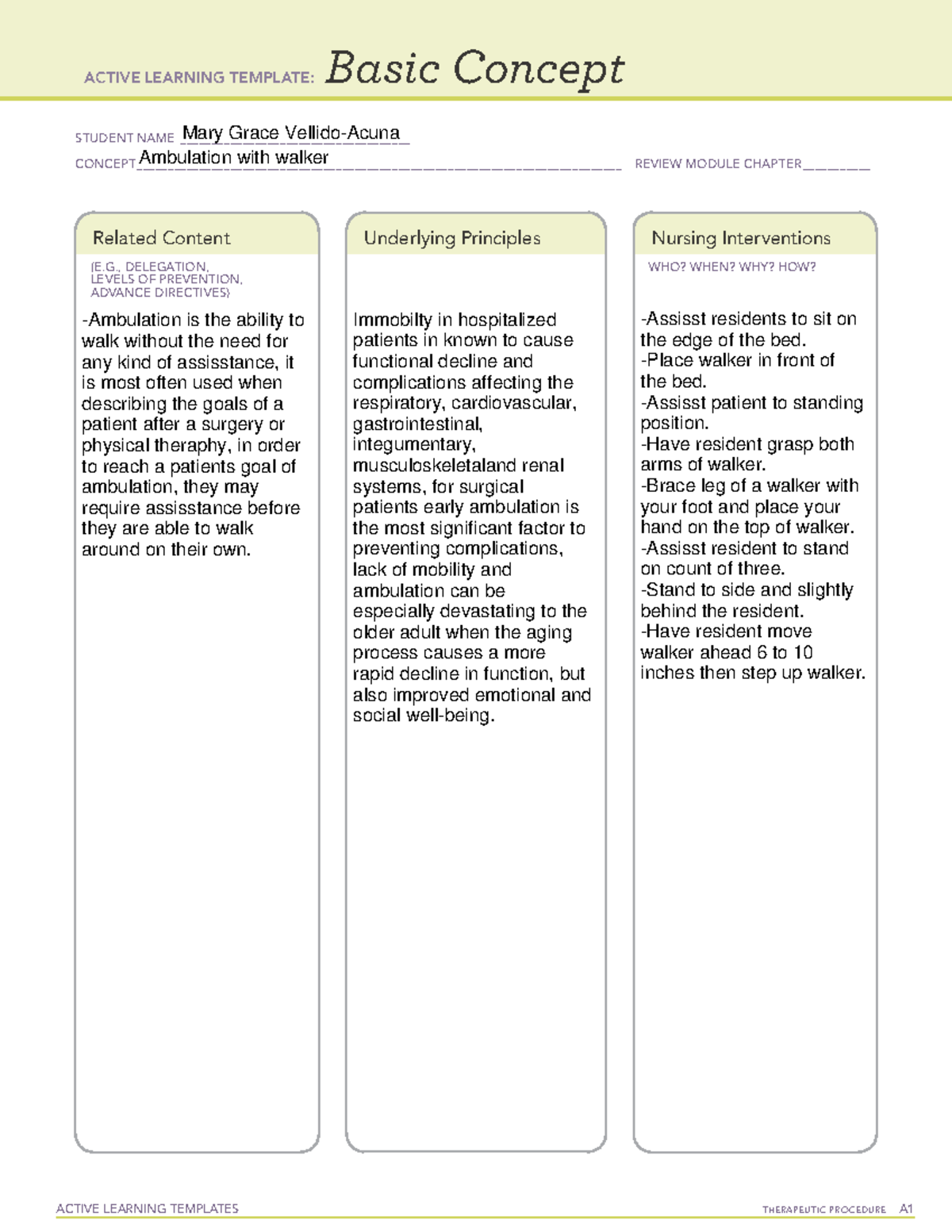 BC Ambulation with Walker - ACTIVE LEARNING TEMPLATES THERAPEUTIC ...