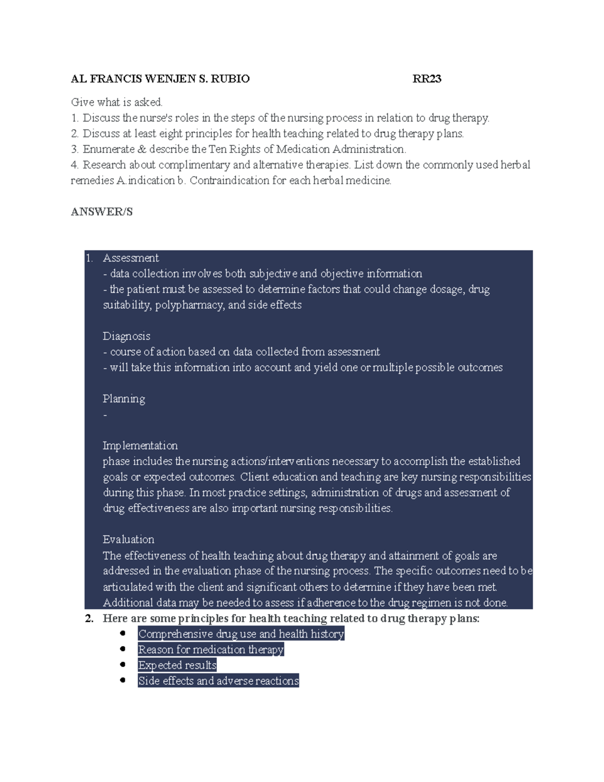 Pharma 3 - HI THIS IS MY WORK THANKS - AL FRANCIS WENJEN S. RUBIO RR ...