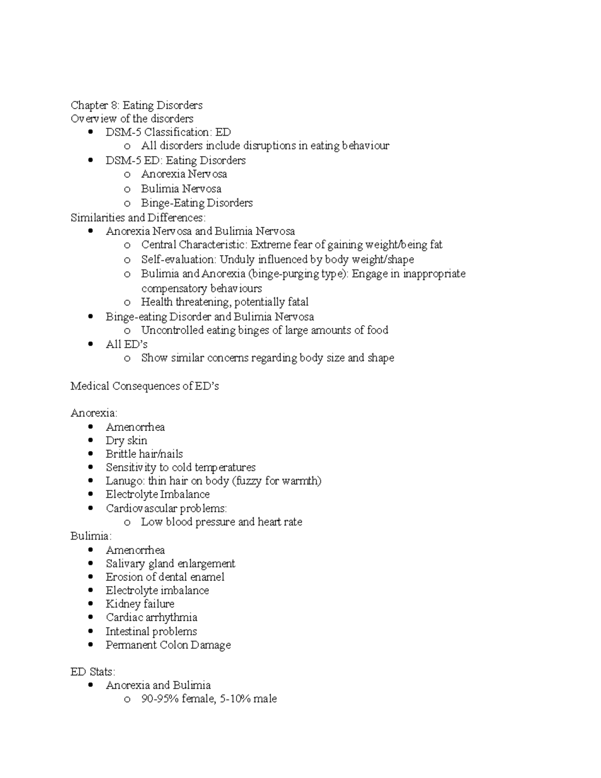 Unit 3 Exam-Abnormal Psych - Chapter 8: Eating Disorders Overview of ...