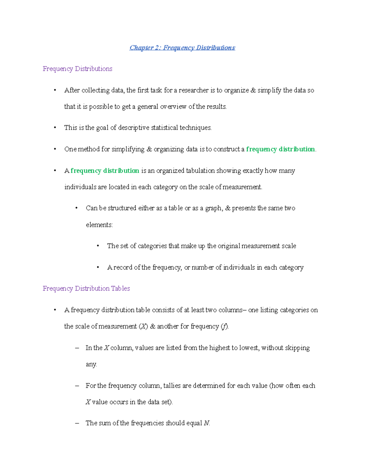 Psychological Statistics Chapter 2 - Chapter 2: Frequency Distributions ...