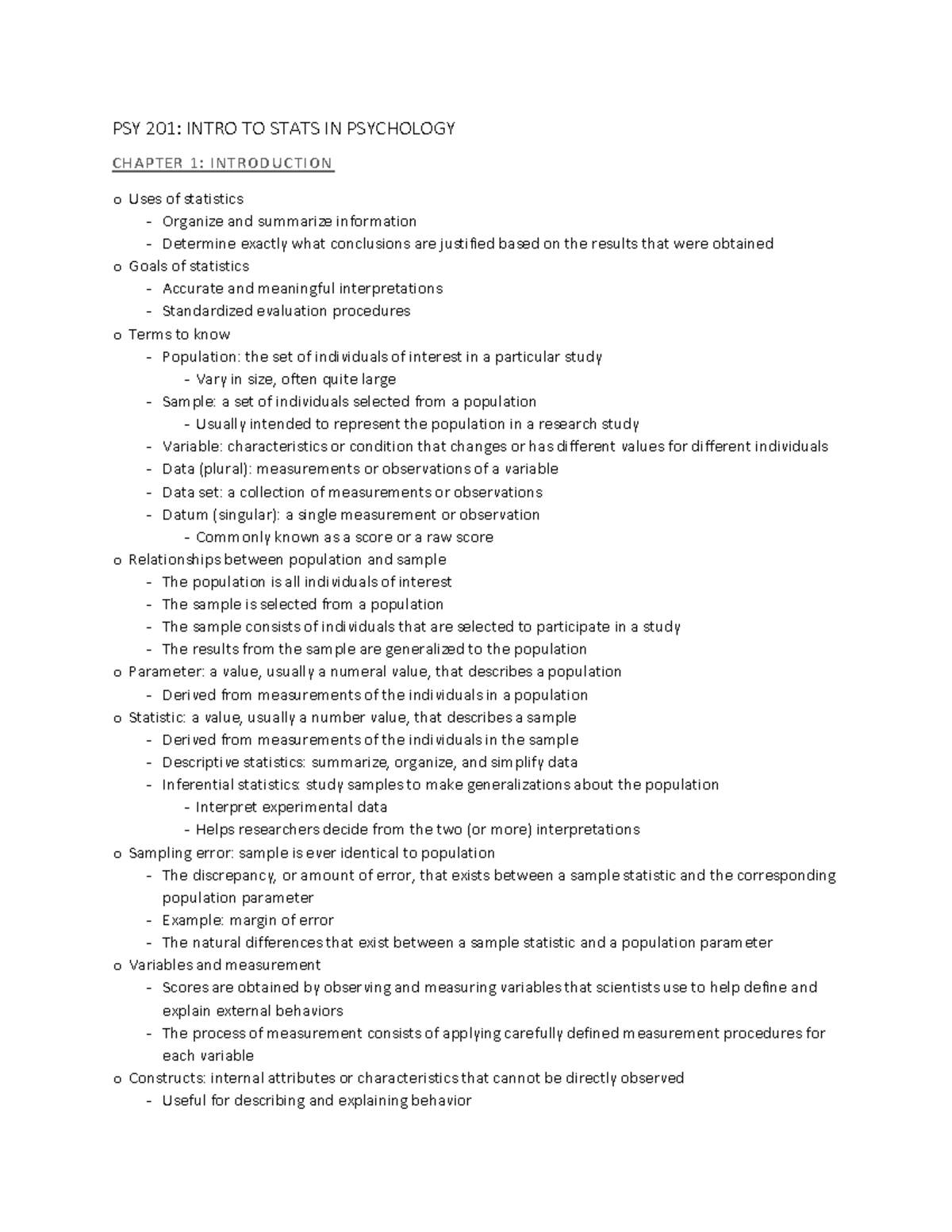 PSY 201 Intro To Stats In Psych - PSY 201: INTRO TO STATS IN PSYCHOLOGY ...