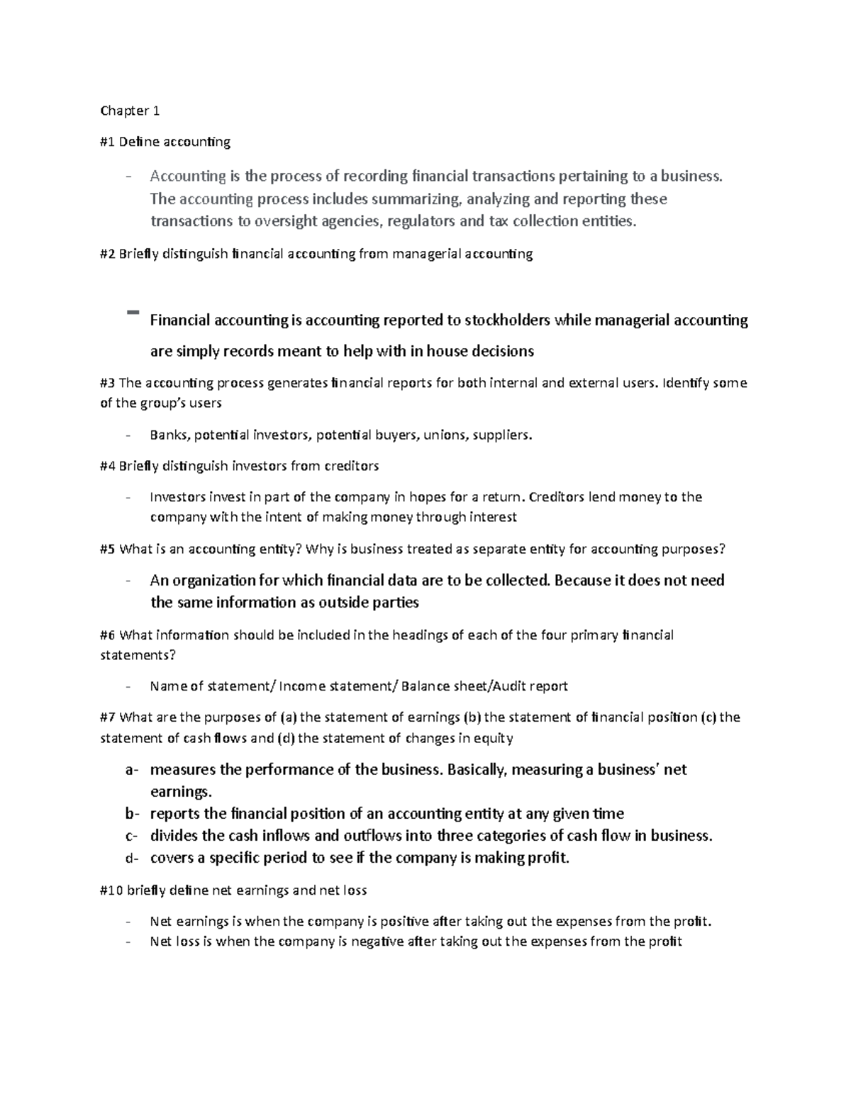 Practice problems - Questions to help learn definitions - Chapter 1 #1 ...